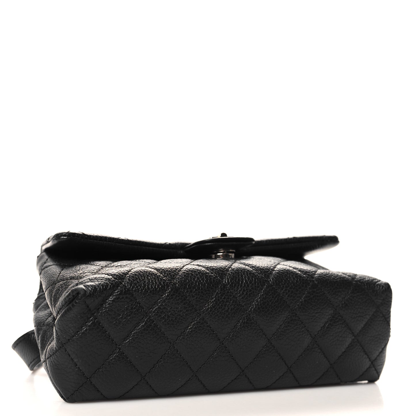 Grained Calfskin Quilted 2.55 Reissue Flap Belt Bag Clutch Black