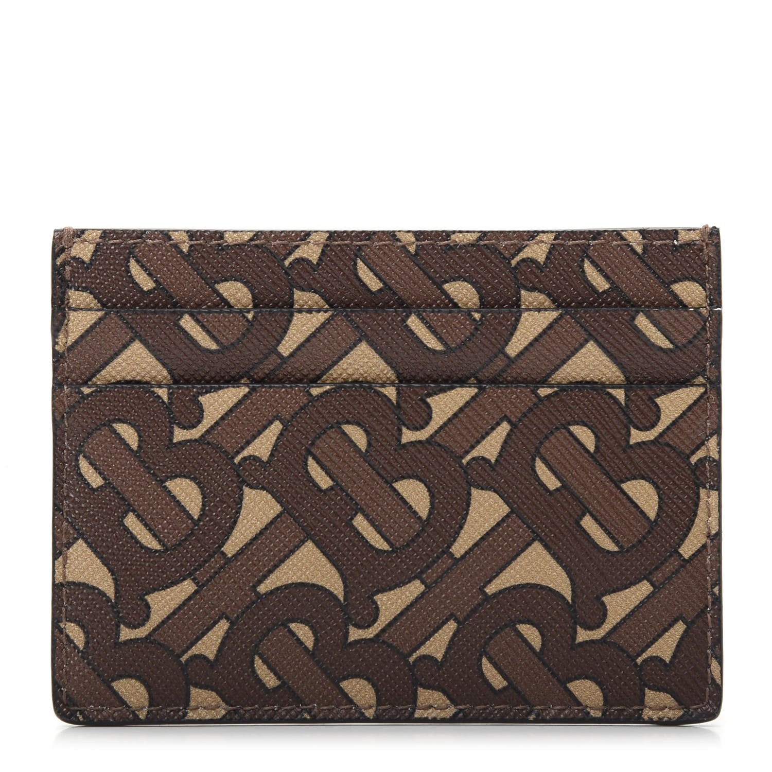 Burberry E-Canvas Monogram Card Case Bridle Brown 1 of 6