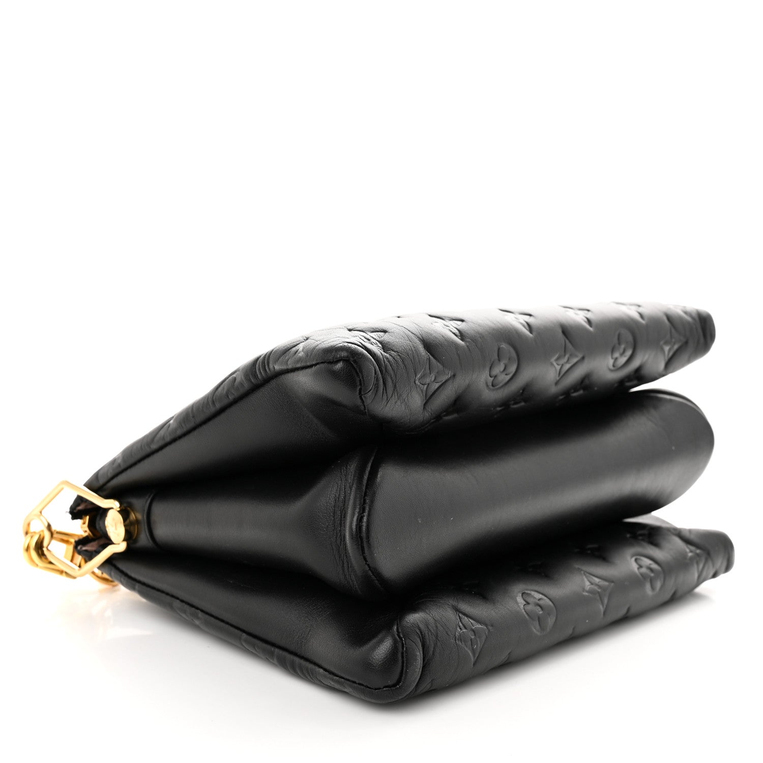 Louis Vuitton Lambskin Embossed Monogram Coussin PM Black 4 of 13