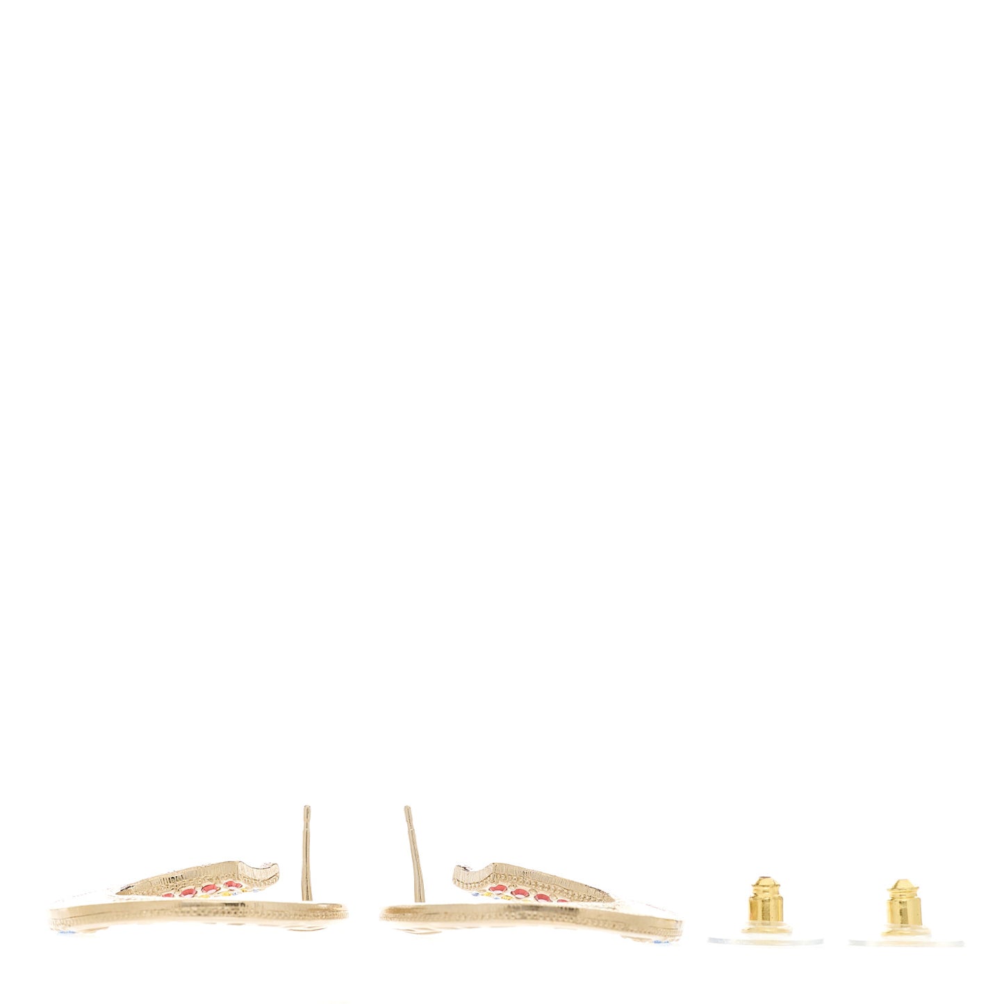 Crystal Rainbow Logo Earrings Gold Multicolor
