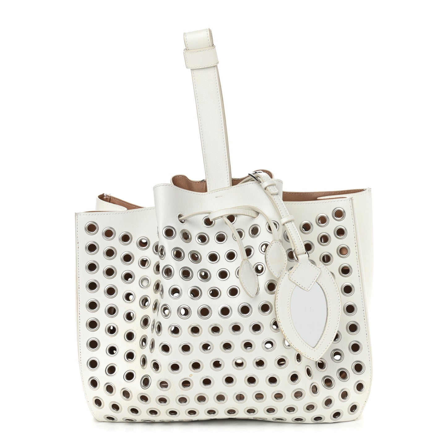 Calfskin Grommet Rose-Marie 28 Bag White