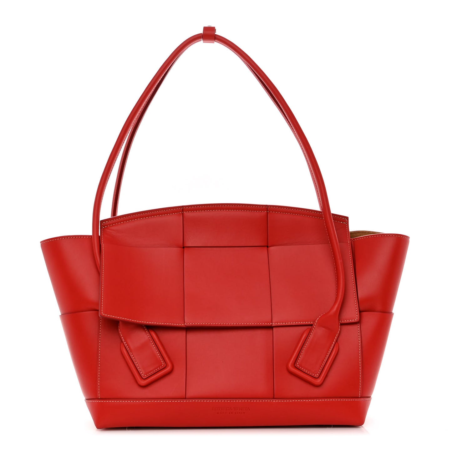French Calfskin Maxi Intrecciato Medium Arco Red