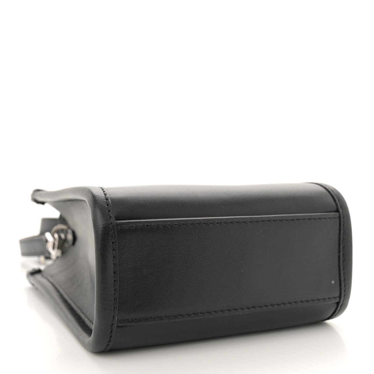 Smooth Calfskin Logo Mini Tote Black White