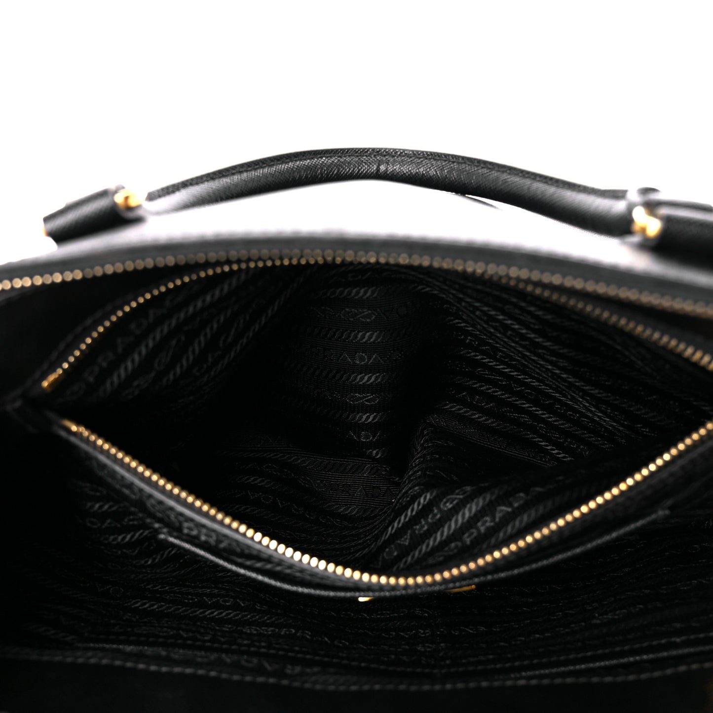 Saffiano Medium Galleria Double Zip Tote Black