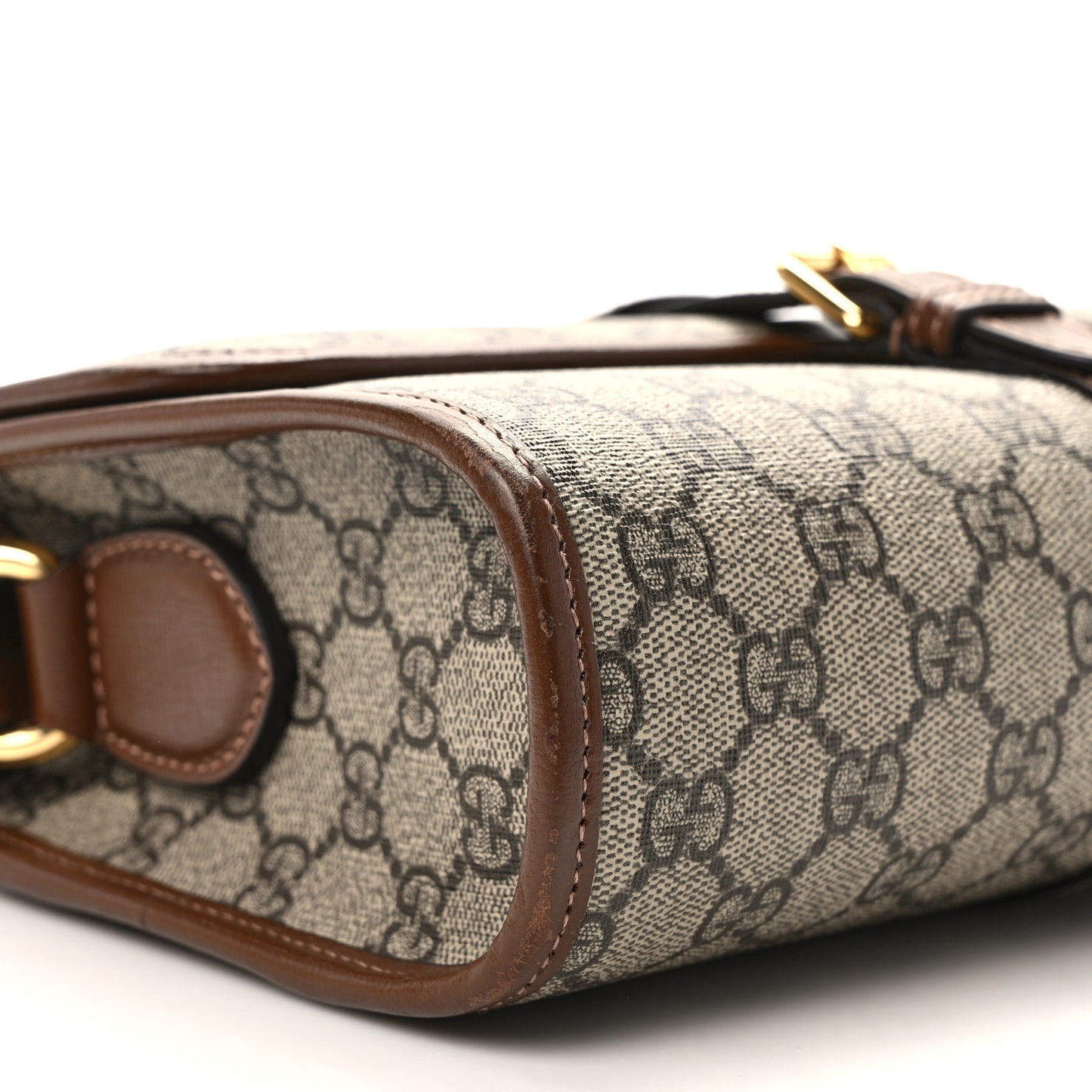 GG Supreme Monogram Azalea Calfskin Retro Interlocking G Messenger Beige Ebony Brown Sugar