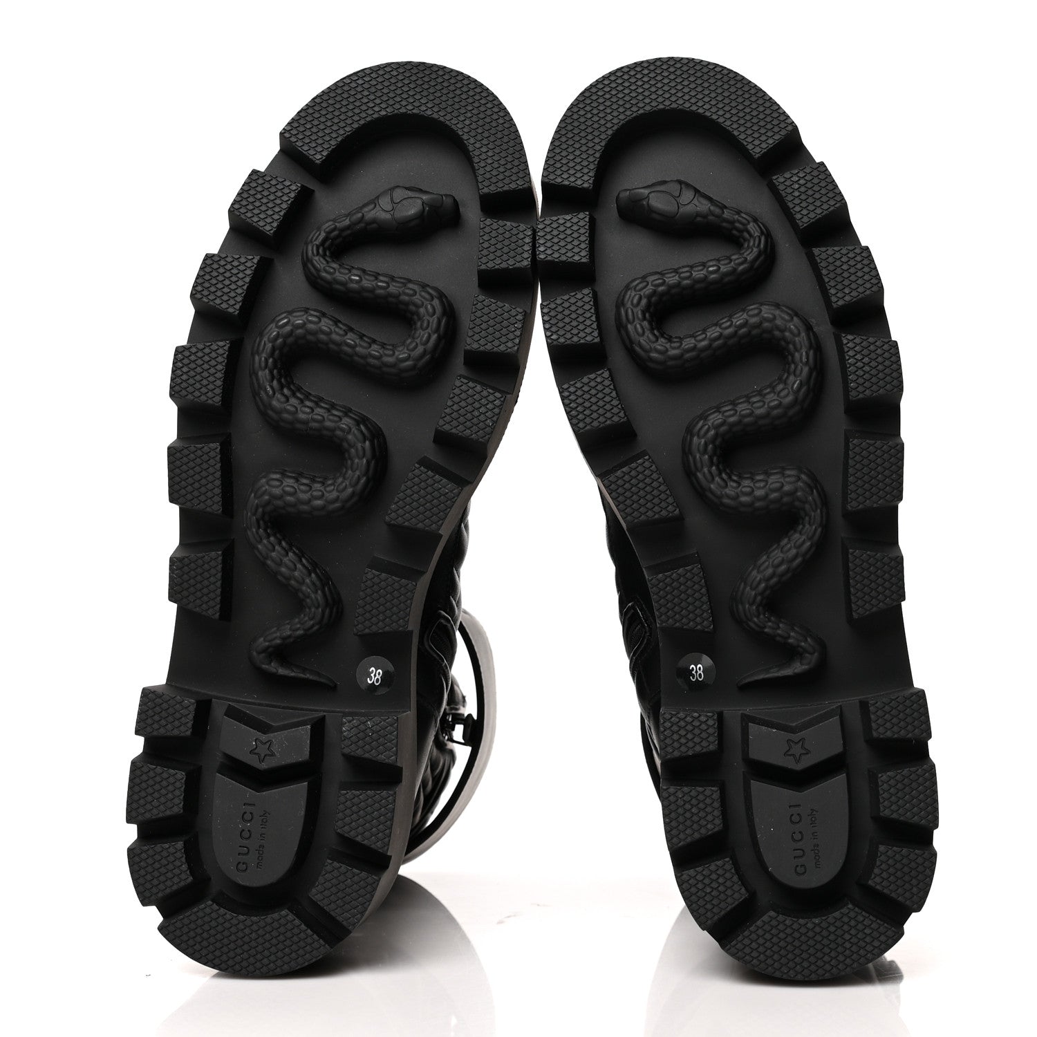 Gucci Nappa Frances GG Matelasse Platform Combat Boots 38 Black 5 of 7