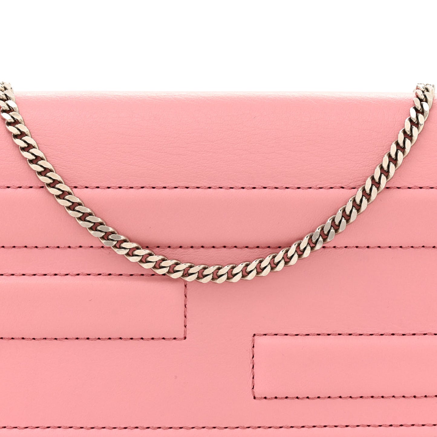 Vitello Flamingo Tube Wallet on Chain Pink