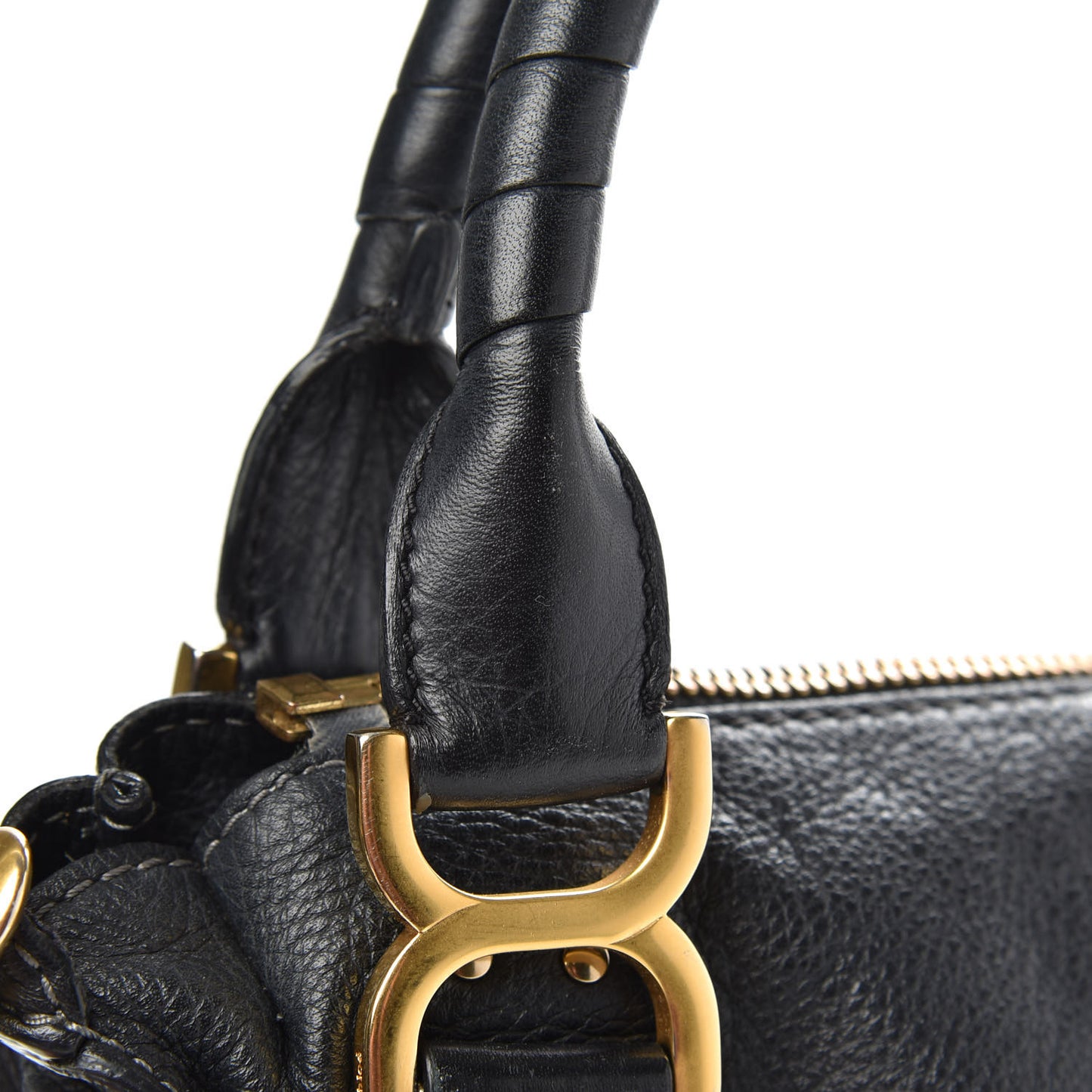 Calfskin Small Marcie Satchel Black