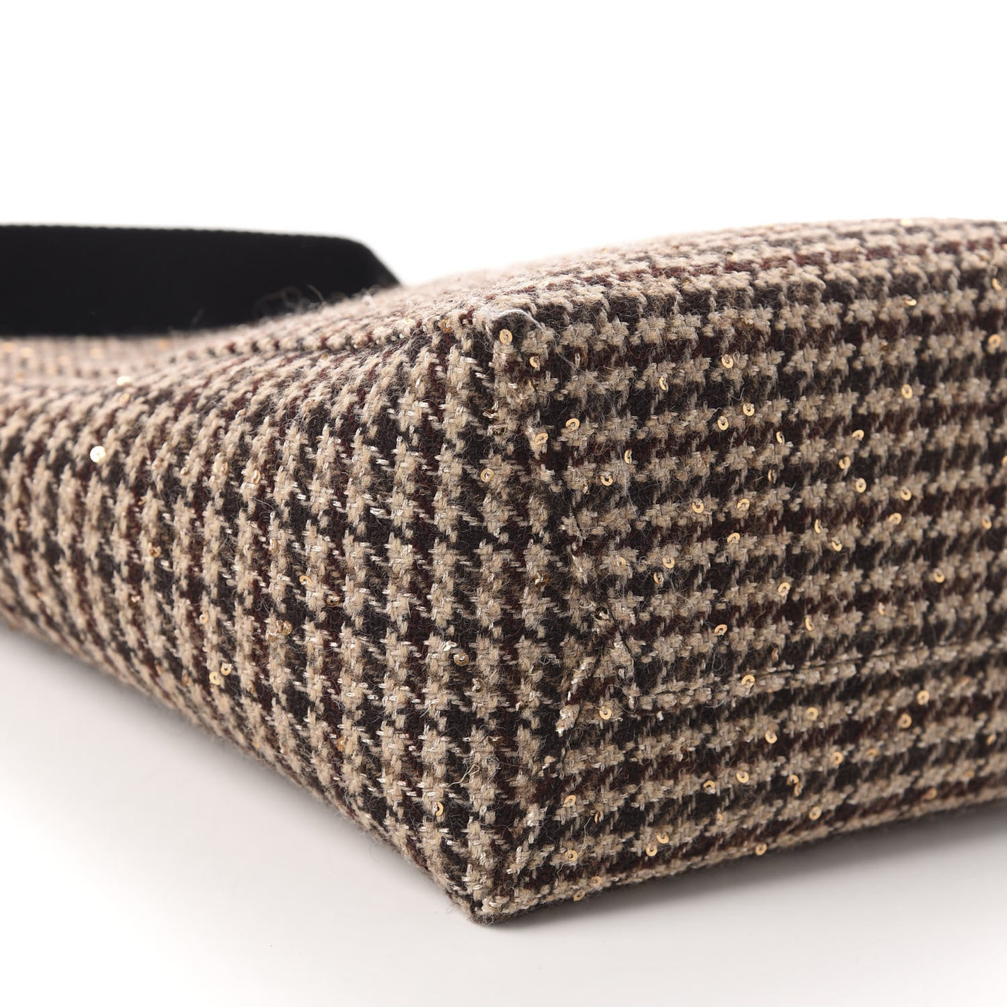 Tweed Small Sangle Bucket Bag Beige