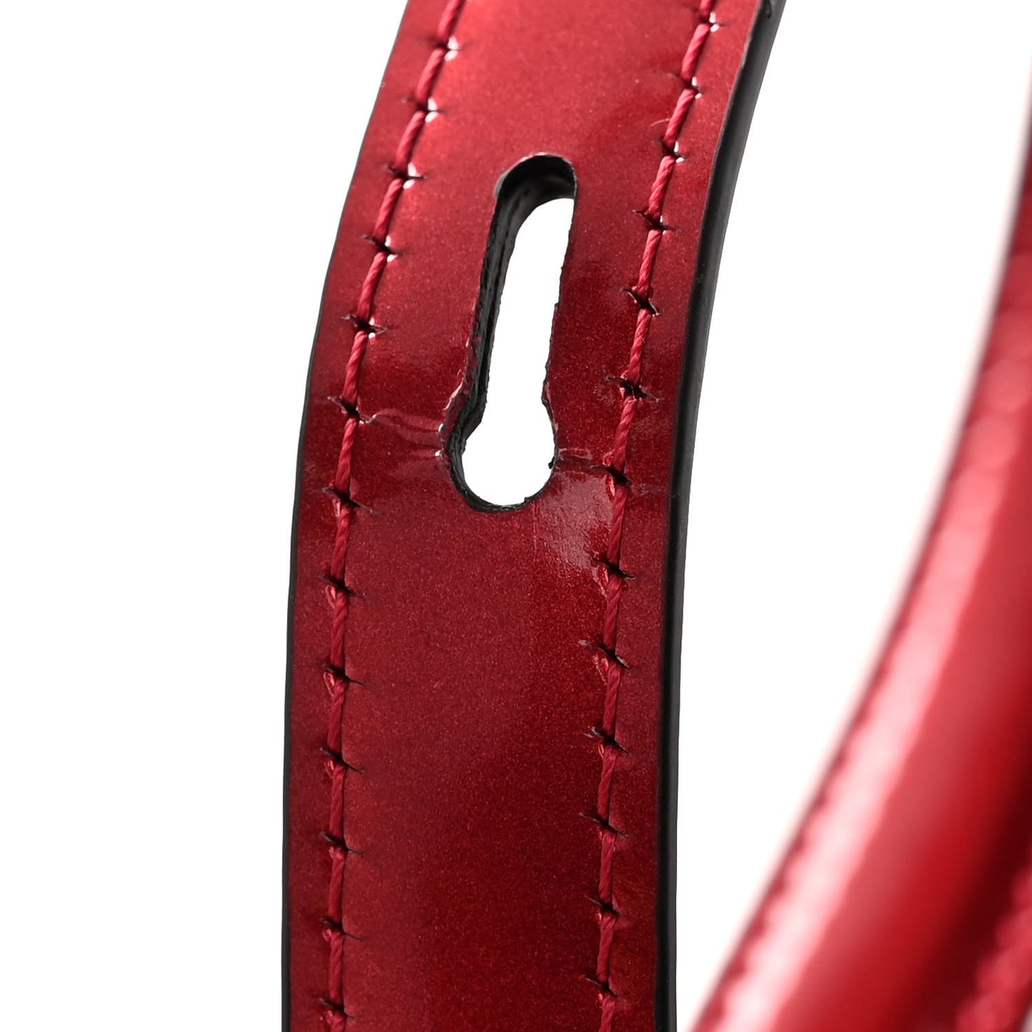 Metallic Calfskin Crystal Micro Curve Bucket Bag Red