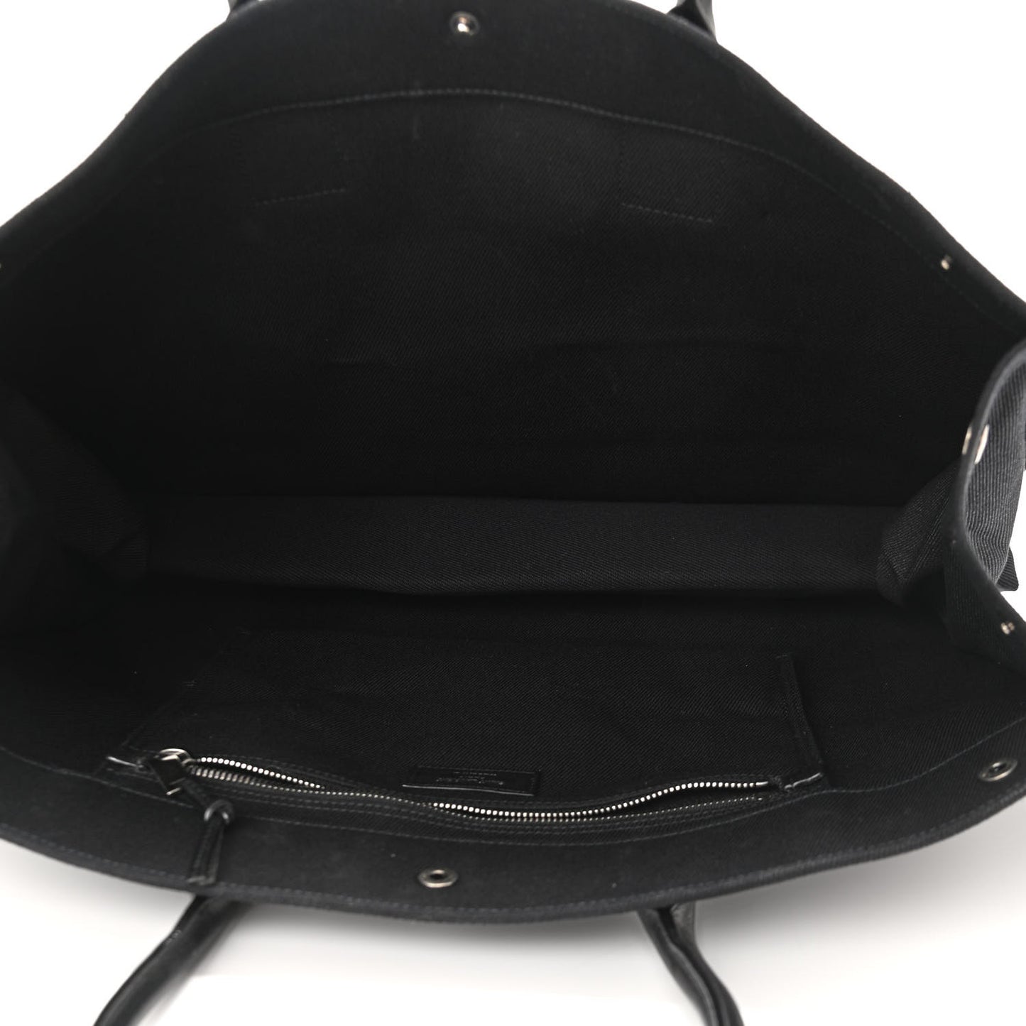 Linen Calfskin Rive Gauche Tote Black