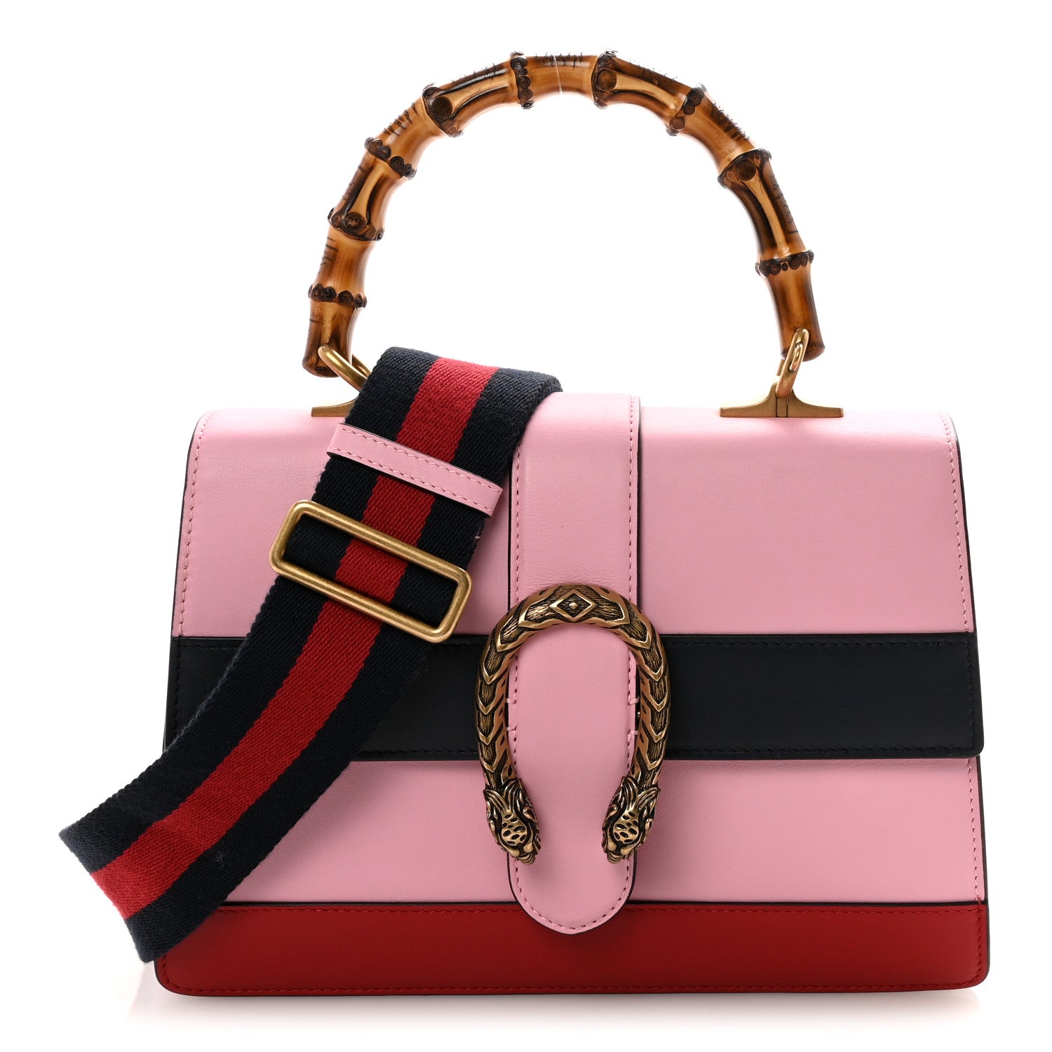Gucci Moon Calfskin Web Medium Dionysus Bamboo Top Handle Bag