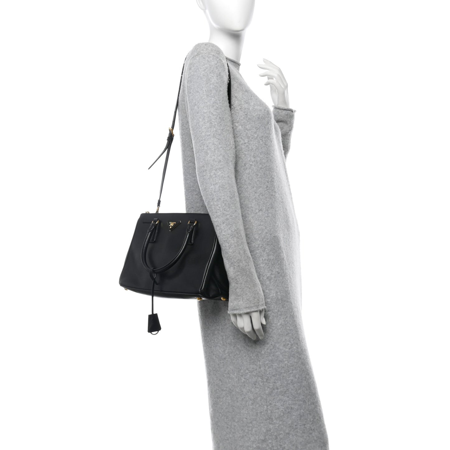 Saffiano Small Galleria Double Zip Tote Black