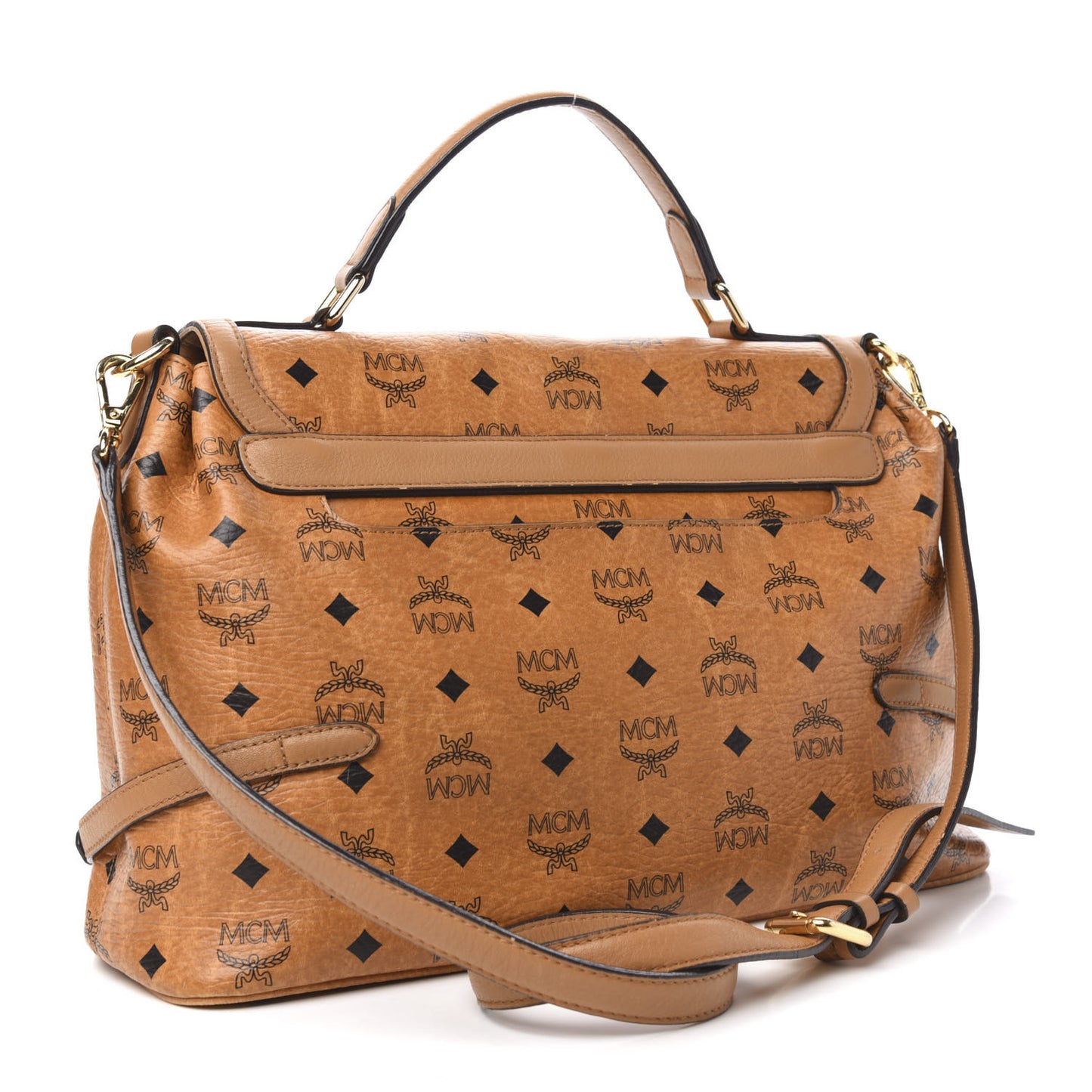 Visetos Top Handle Satchel Cognac