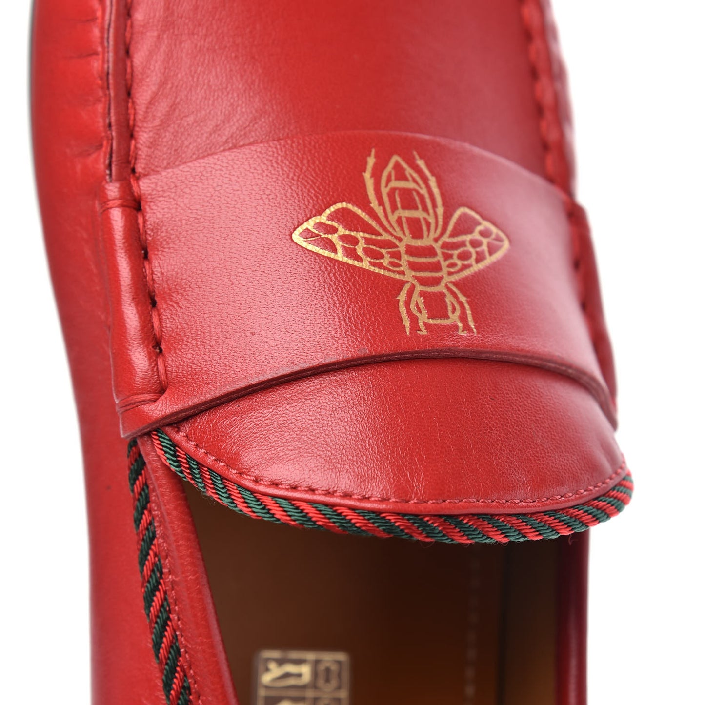 Nappa Mens Bee Driver Loafers 10.5 Red