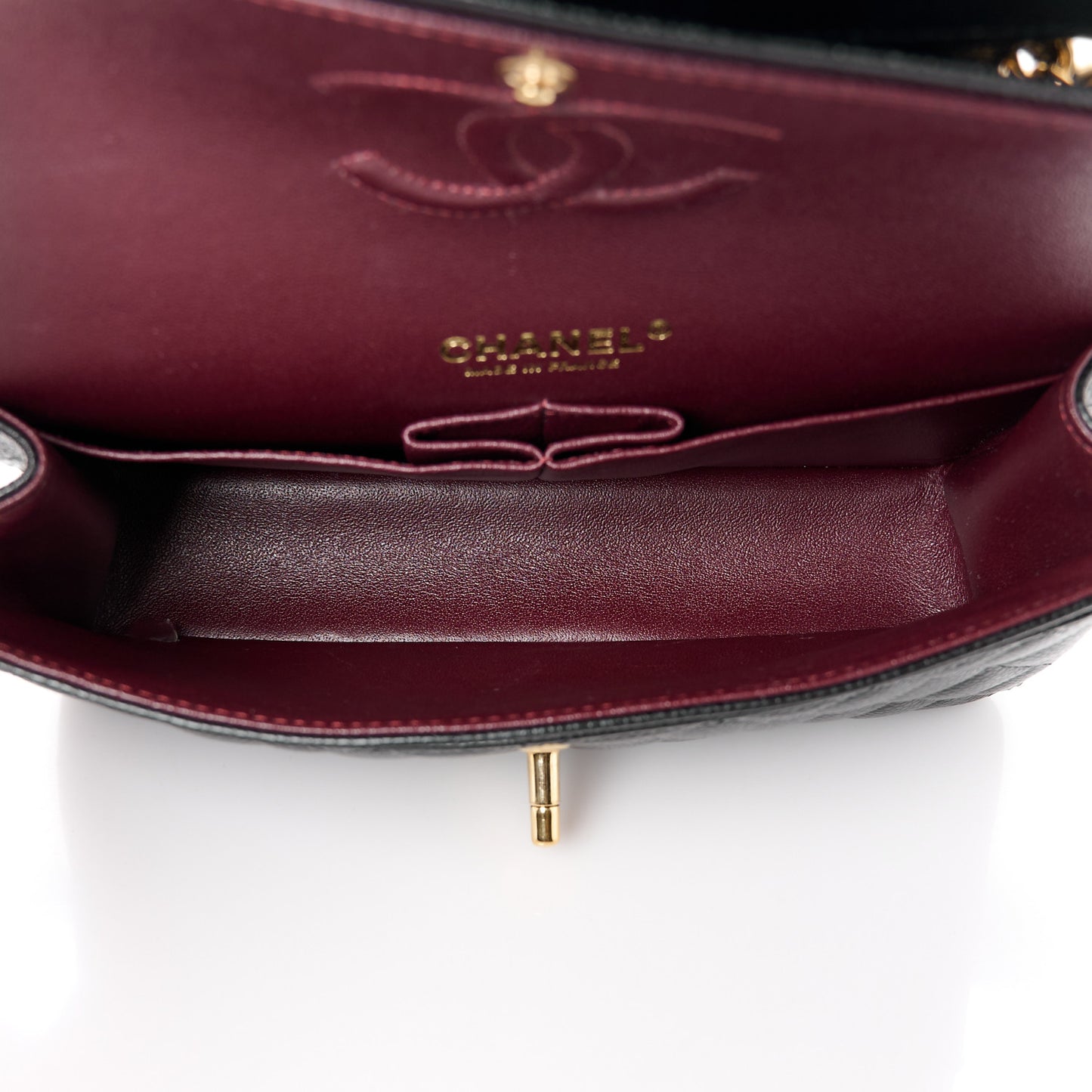 Caviar Quilted Small Double Flap Black