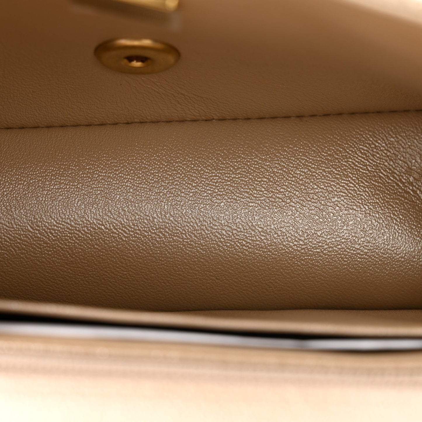 Metallic Goatskin Quilted Mini Rectangular Flap Gold