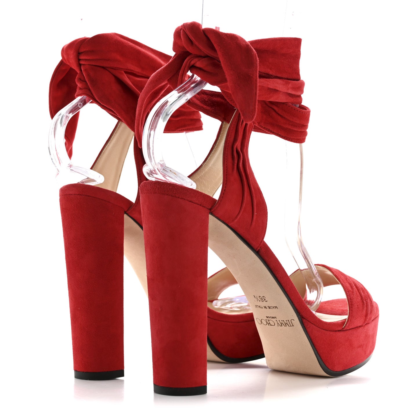 Soft Suede Kaytrin 120 Platform Sandals 36.5 Red