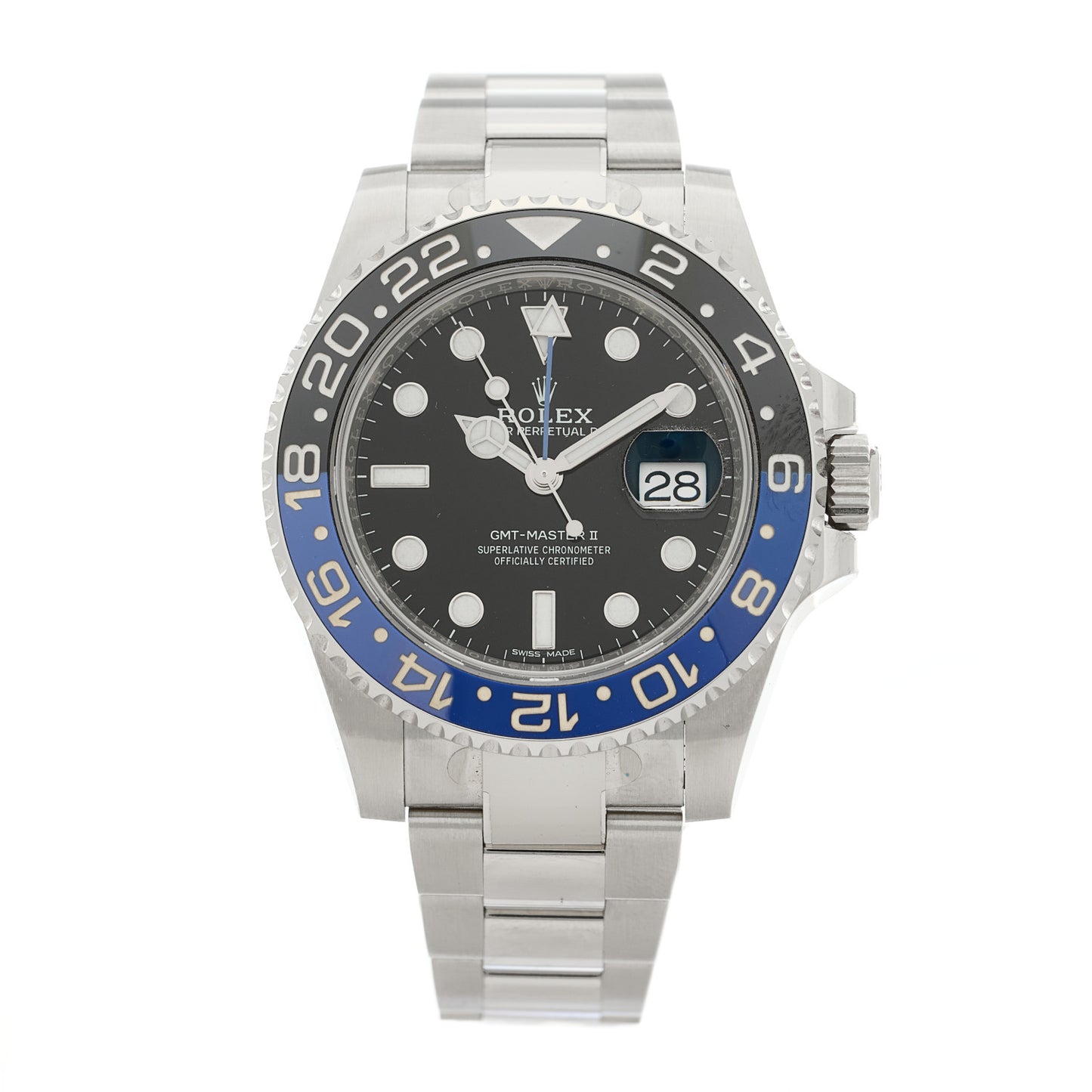 Stainless Steel 40mm Oyster Perpetual Date GMT Master II Batman Watch Black 116710BLNR