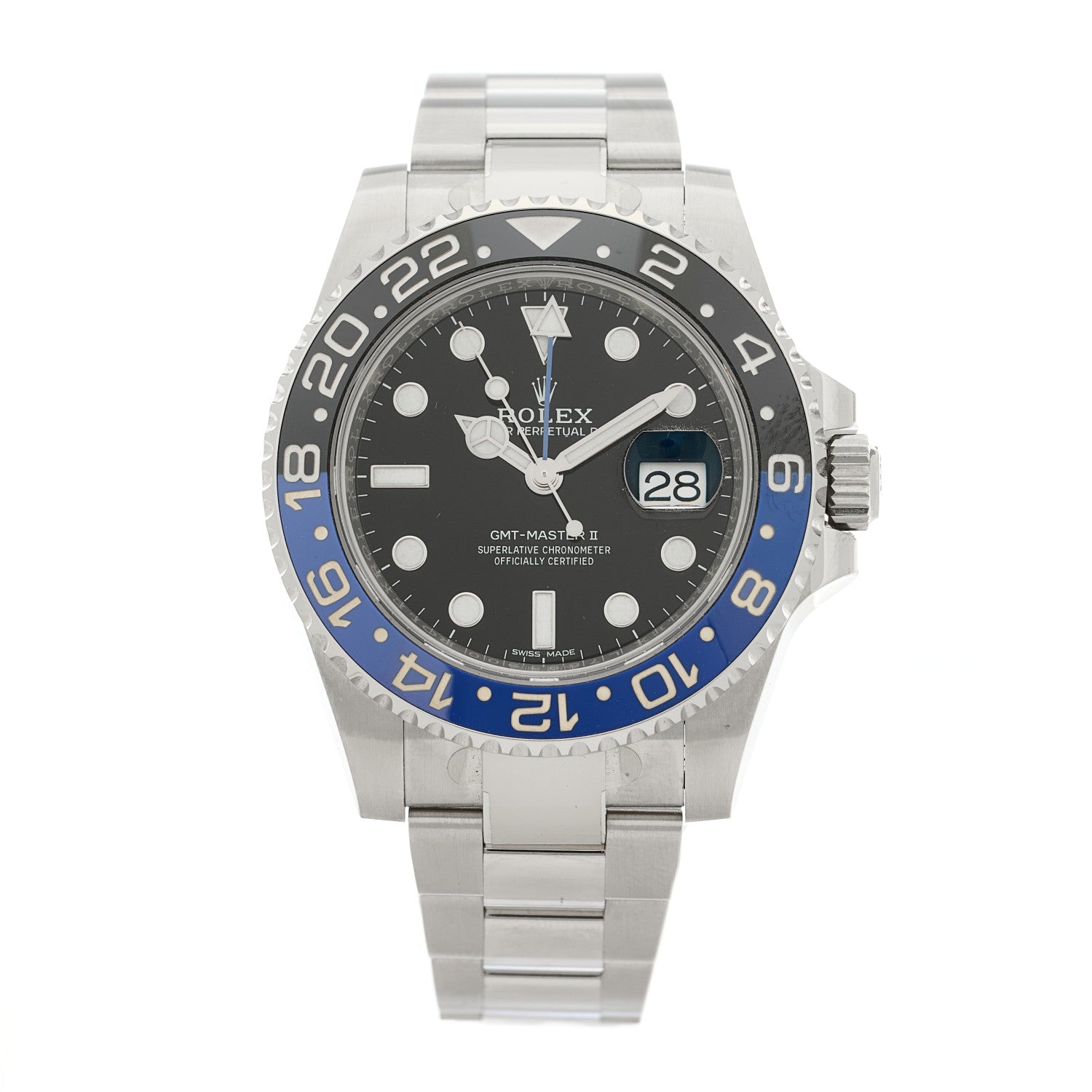 Rolex Stainless Steel 40mm Oyster Perpetual Date GMT Master II Batman Watch Black 116710BLNR 1 of 5