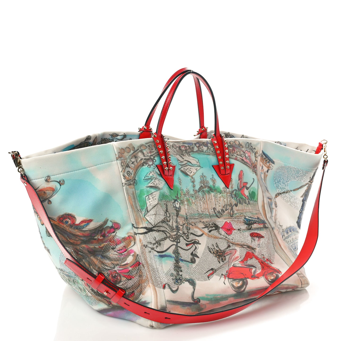 Neoprene Cabaraparis Spikes Tote Loubi Multicolor