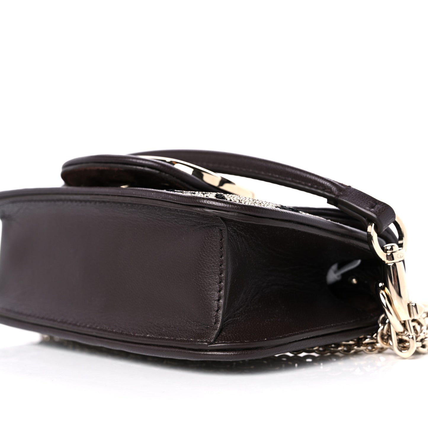 Sequins Toile Iconographe Calfskin Beaded Vlogo Small Loco Shoulder Bag Argento Black Fondant
