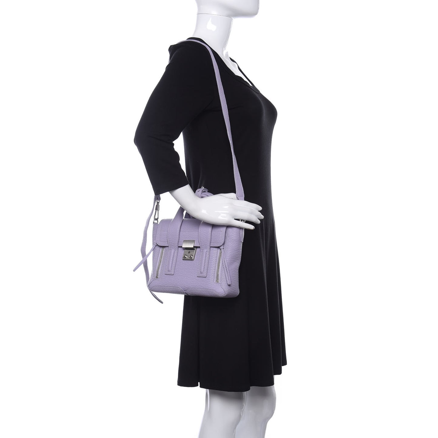 Textured Calfskin Mini Pashli Satchel Lilac