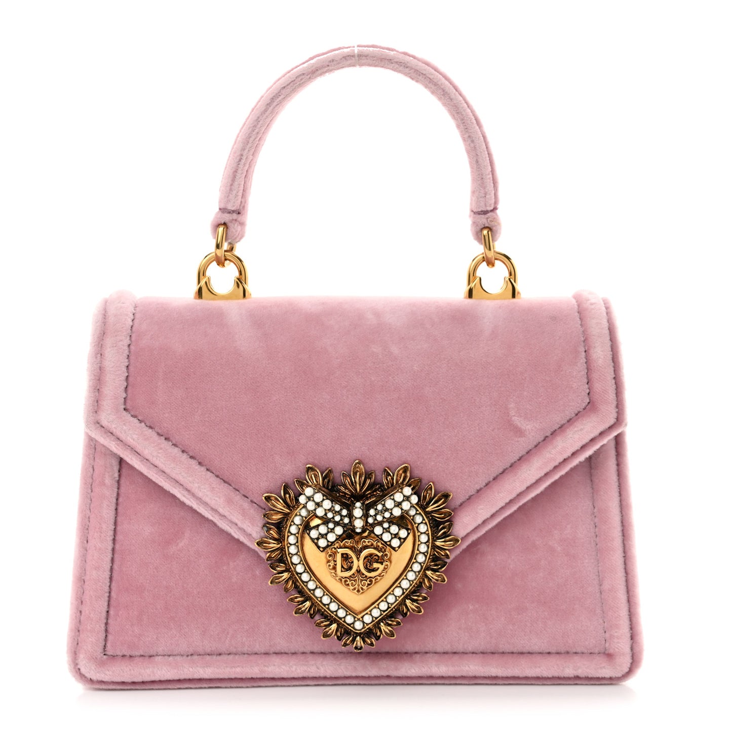 Velvet Small Devotion Envelope Top Handle Bag Pink