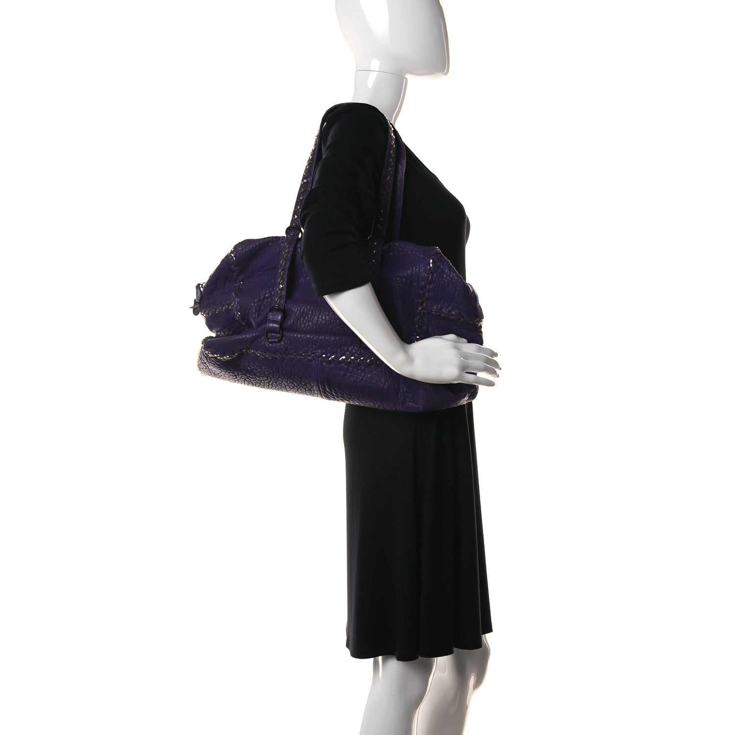 Bottega Veneta Lambskin PVC Intrecciato Tote Purple 3 of 13