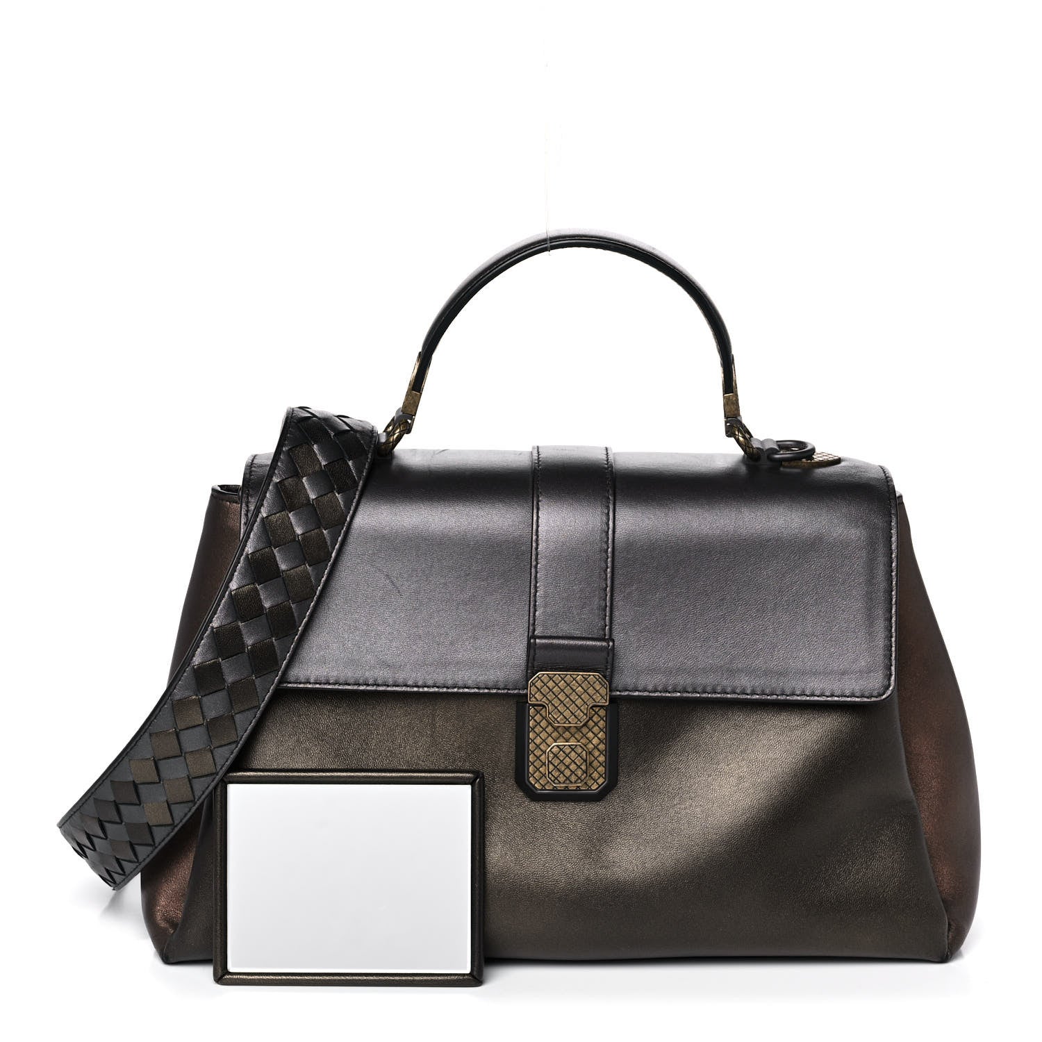 Bottega Veneta Nappa Medium Piazza Bag Dark Gold Antique Silver 1 of 20