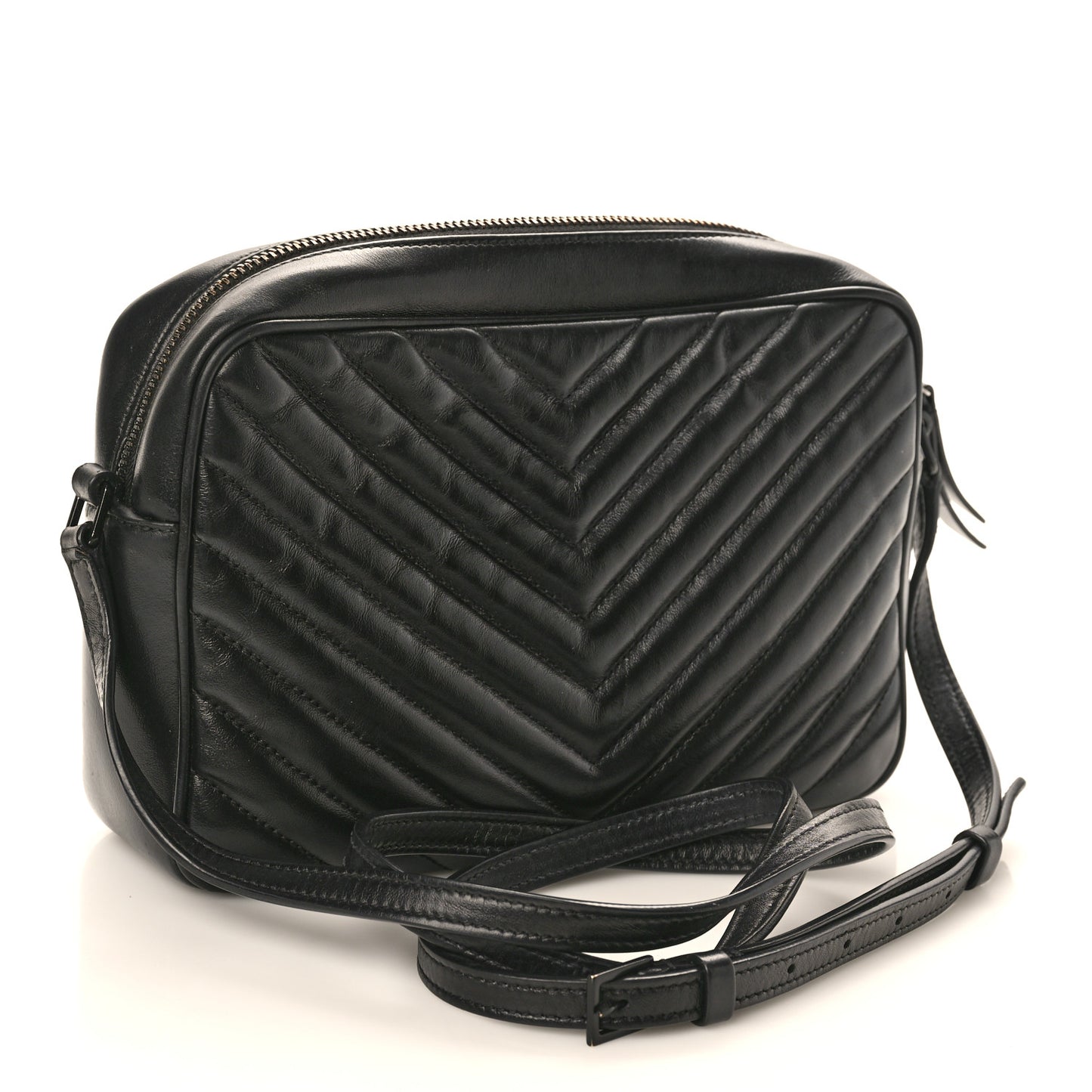 Calfskin Matelasse Monogram Monochrome Lou Camera Bag Black