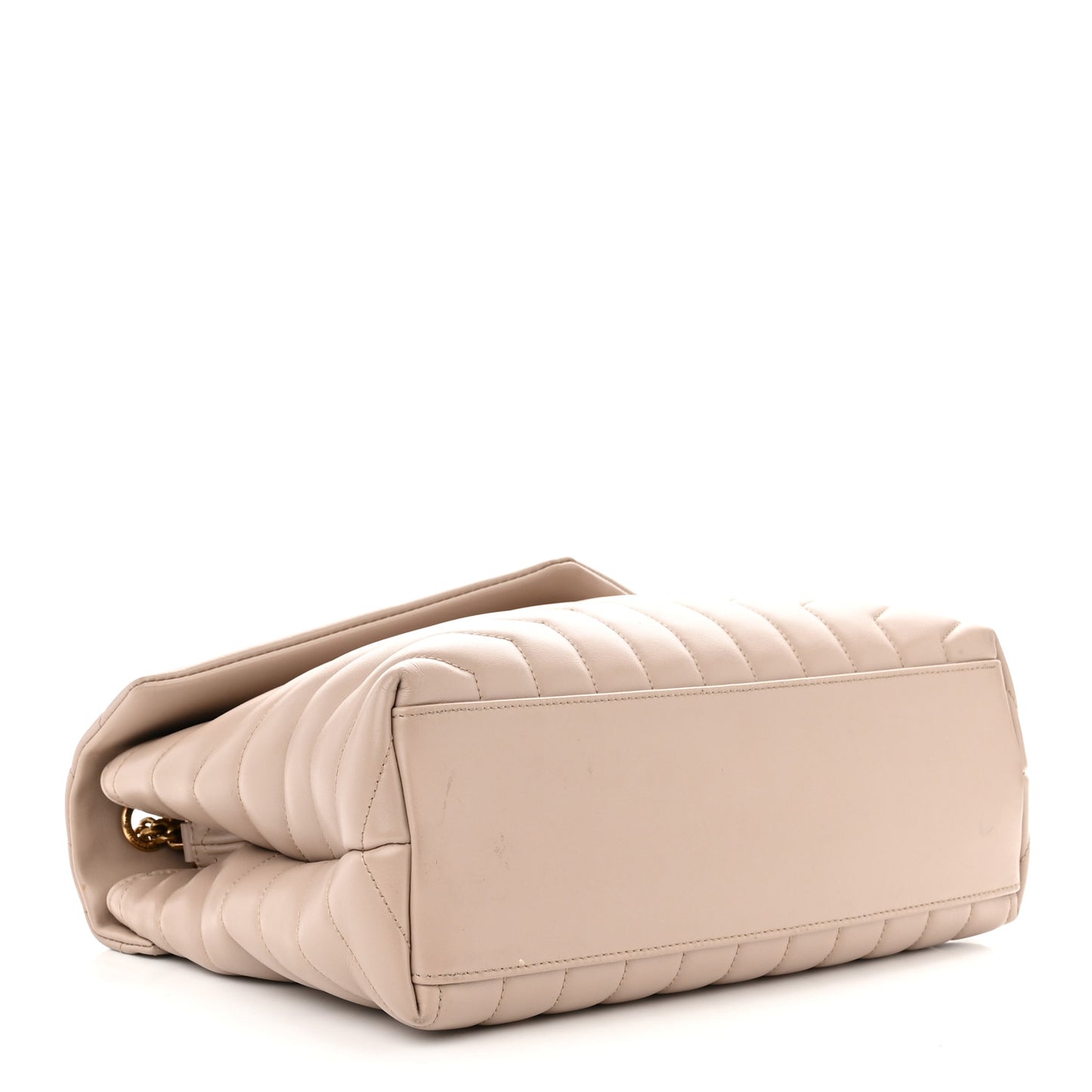 Calfskin Y Quilted Monogram Medium Loulou Chain Satchel Light Natural