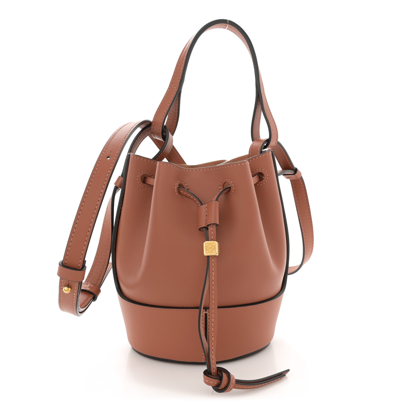 Calfskin Mini Balloon Bucket Bag Tan