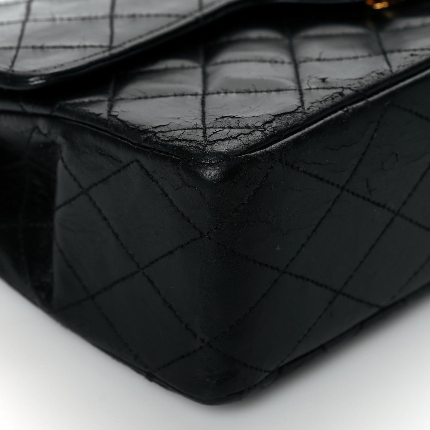 Lambskin Quilted Medium Double Flap Black