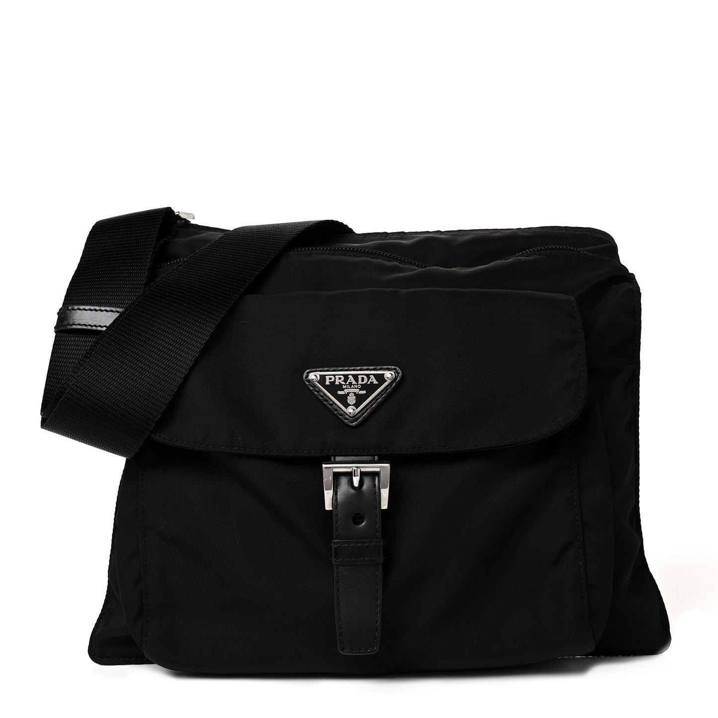 Nylon Vela Messenger Bag Black
