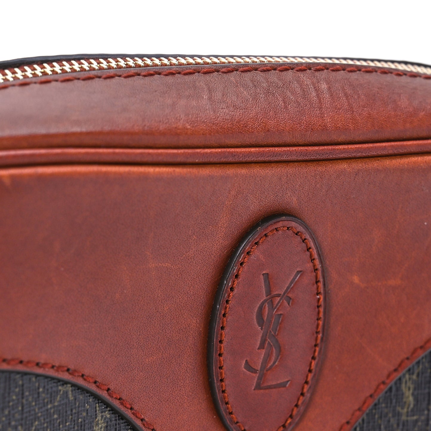 Canvas Smooth Calfskin Le Monogramme Coeur Crossbody Chestnut