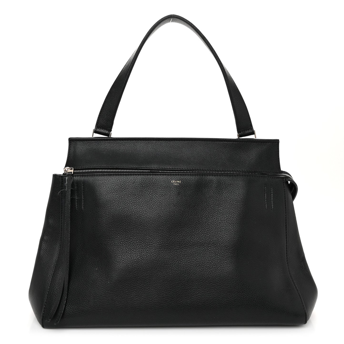 Grained Calfskin Medium Edge Shoulder Bag Black