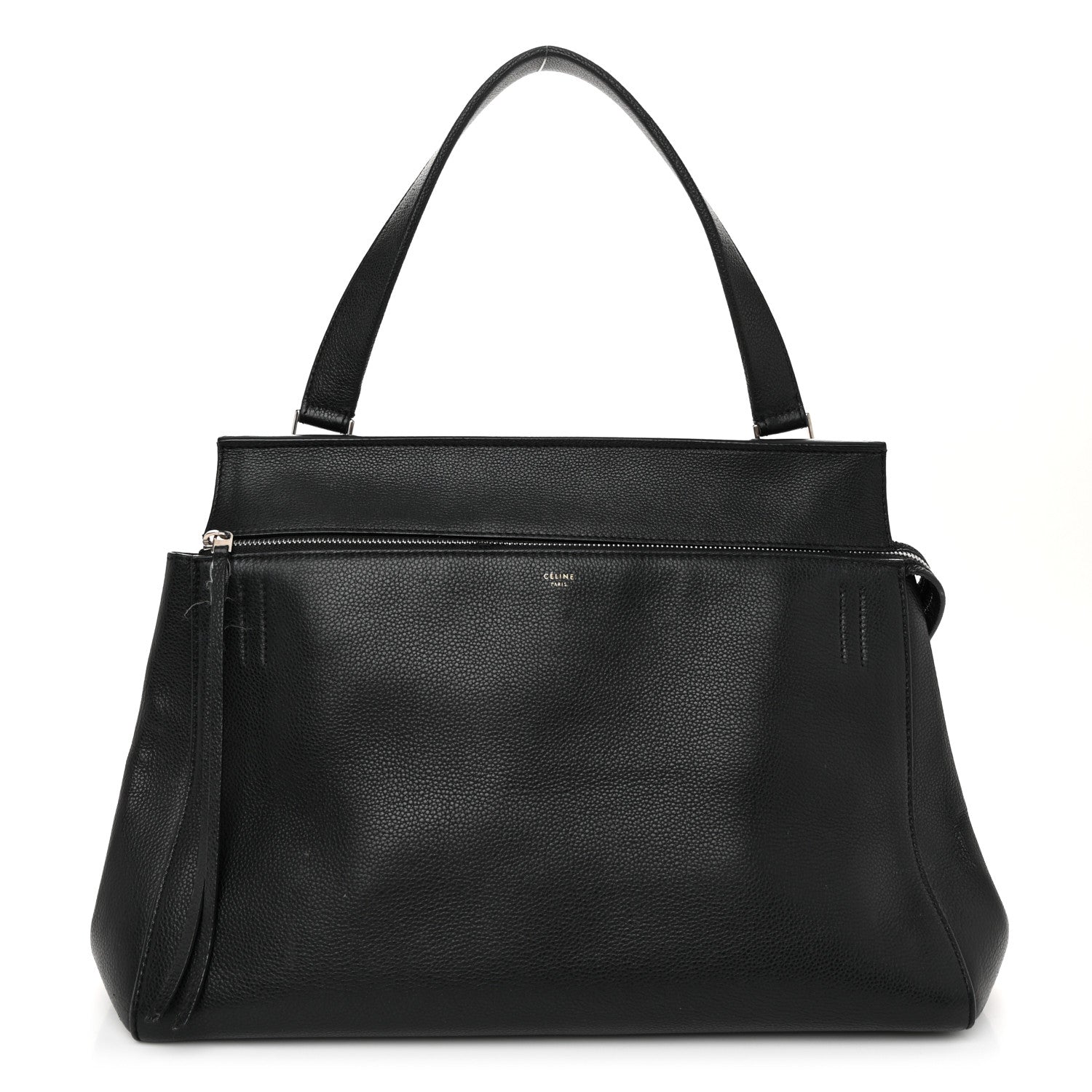 Celine Grained Calfskin Medium Edge Shoulder Bag Black 1 of 12