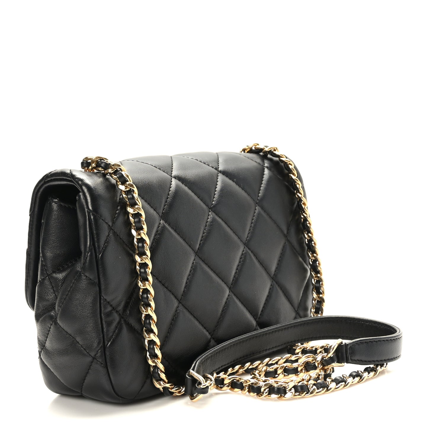 Lambskin Quilted Mini Flap Black