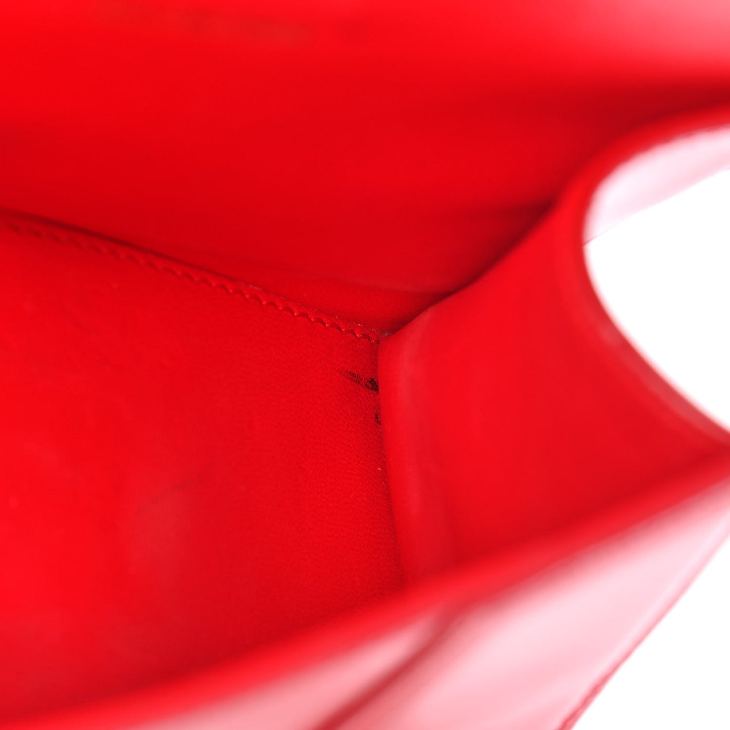 Shiny Box Calfskin Hourglass Top Handle Bag XS Bright Red