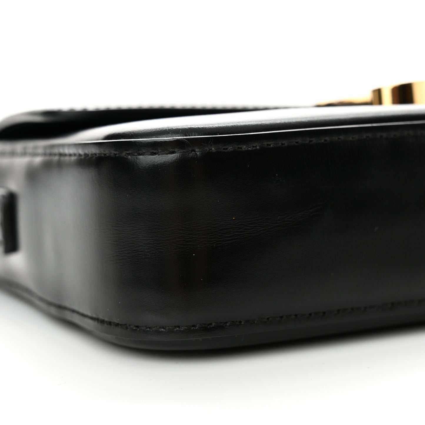Shiny Calfskin Triomphe Shoulder Bag Black