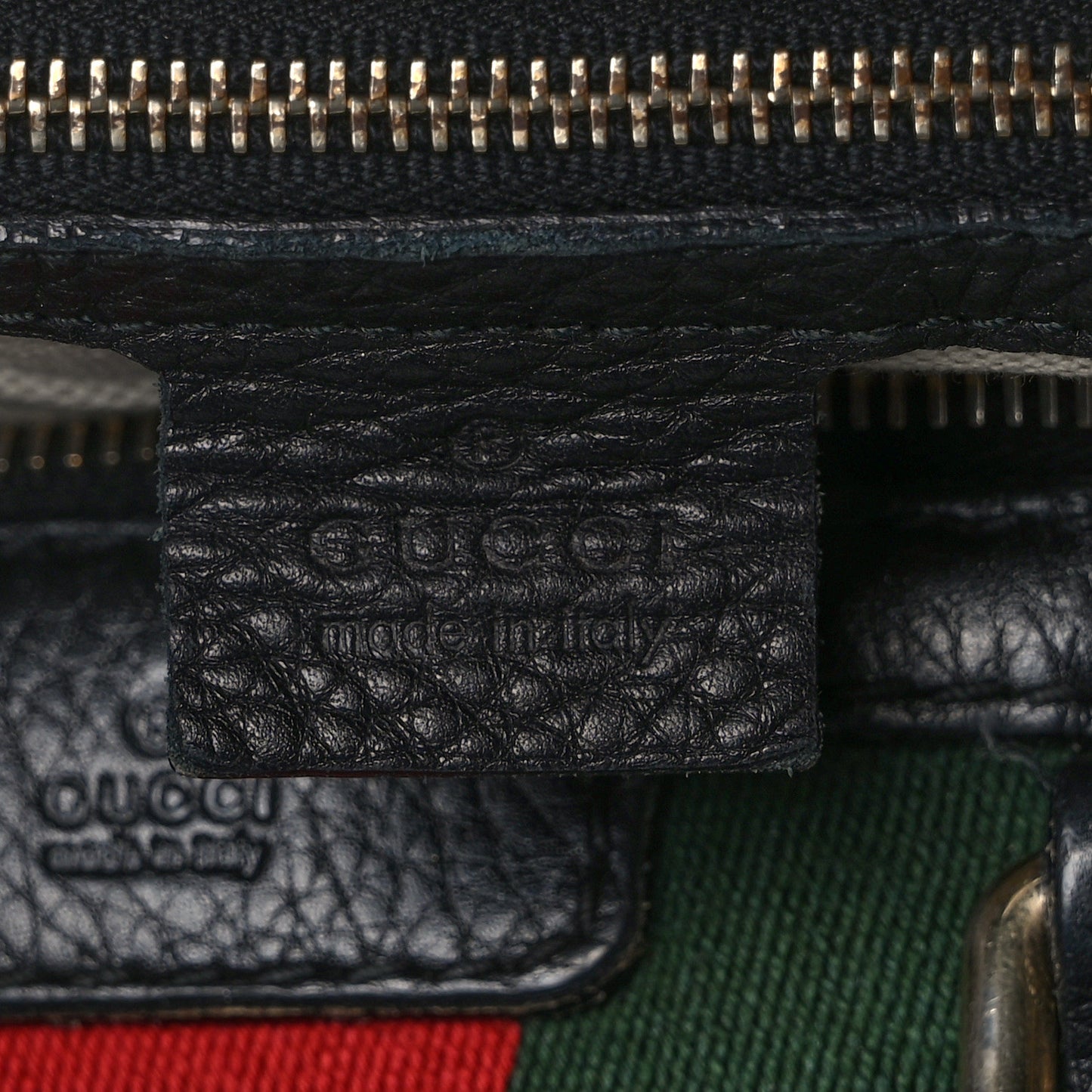 Calfskin Vintage Web Medium Boston Black