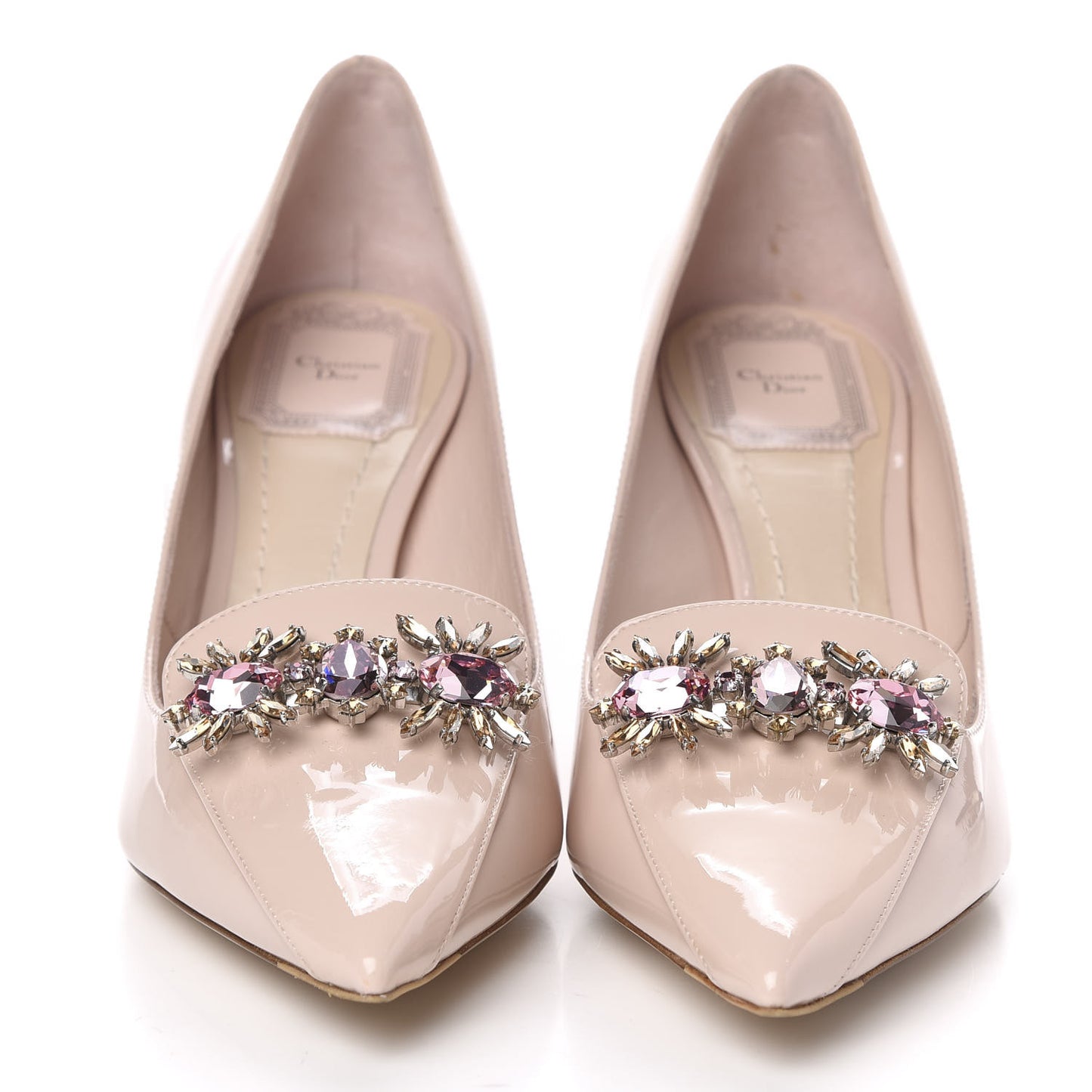 Patent Crystal Dianeme Pumps 38 Rose Poudre
