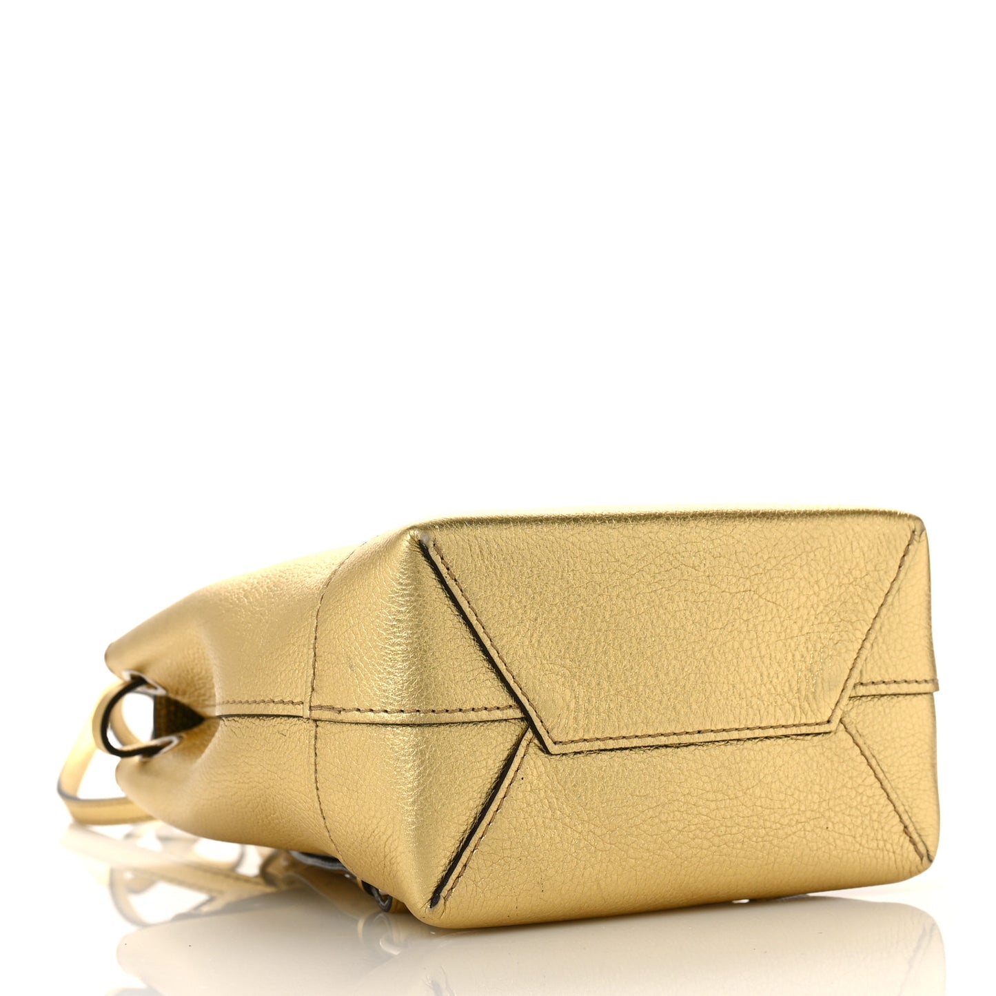 Metallic Calfskin Lockme Mini Backpack Gold