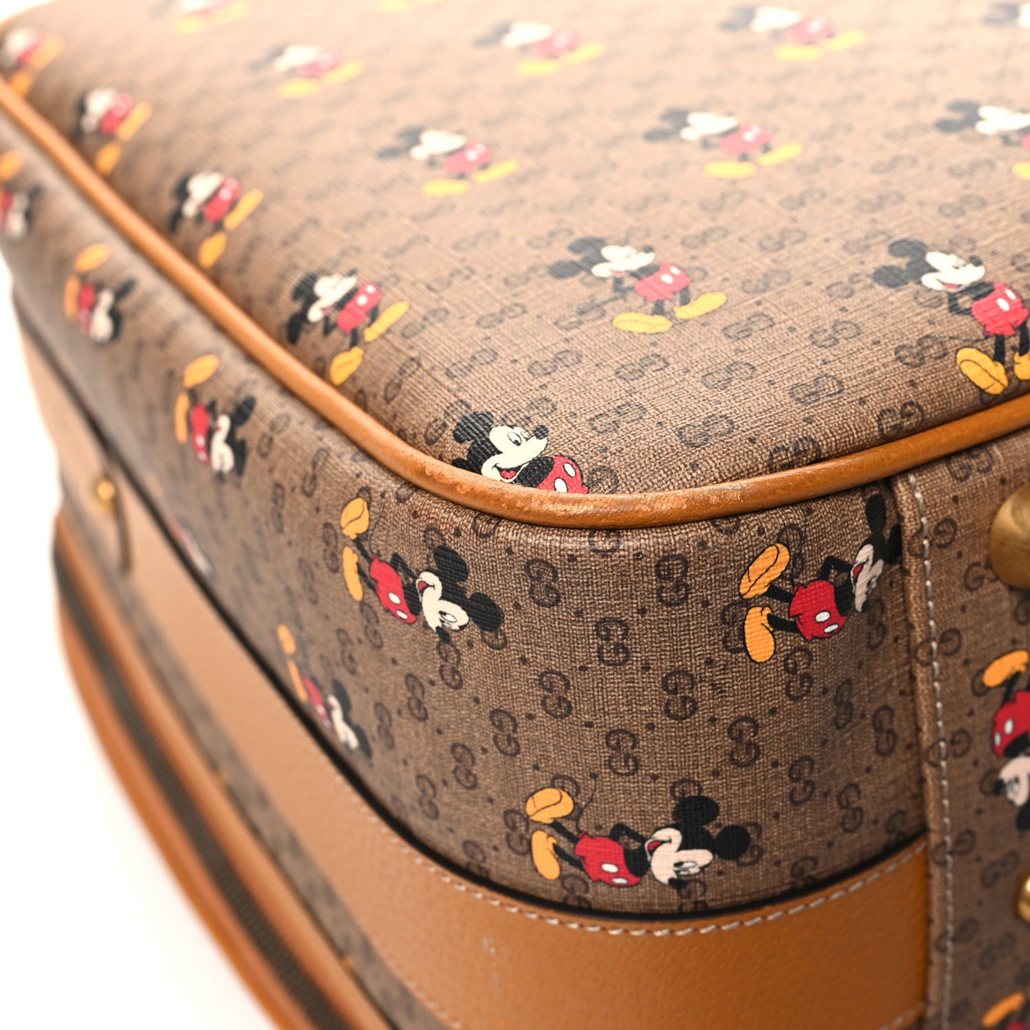 X DISNEY Mini Vintage GG Supreme Monogram Mickey Mouse Small Suitcase Beige Vintage Sun Oil
