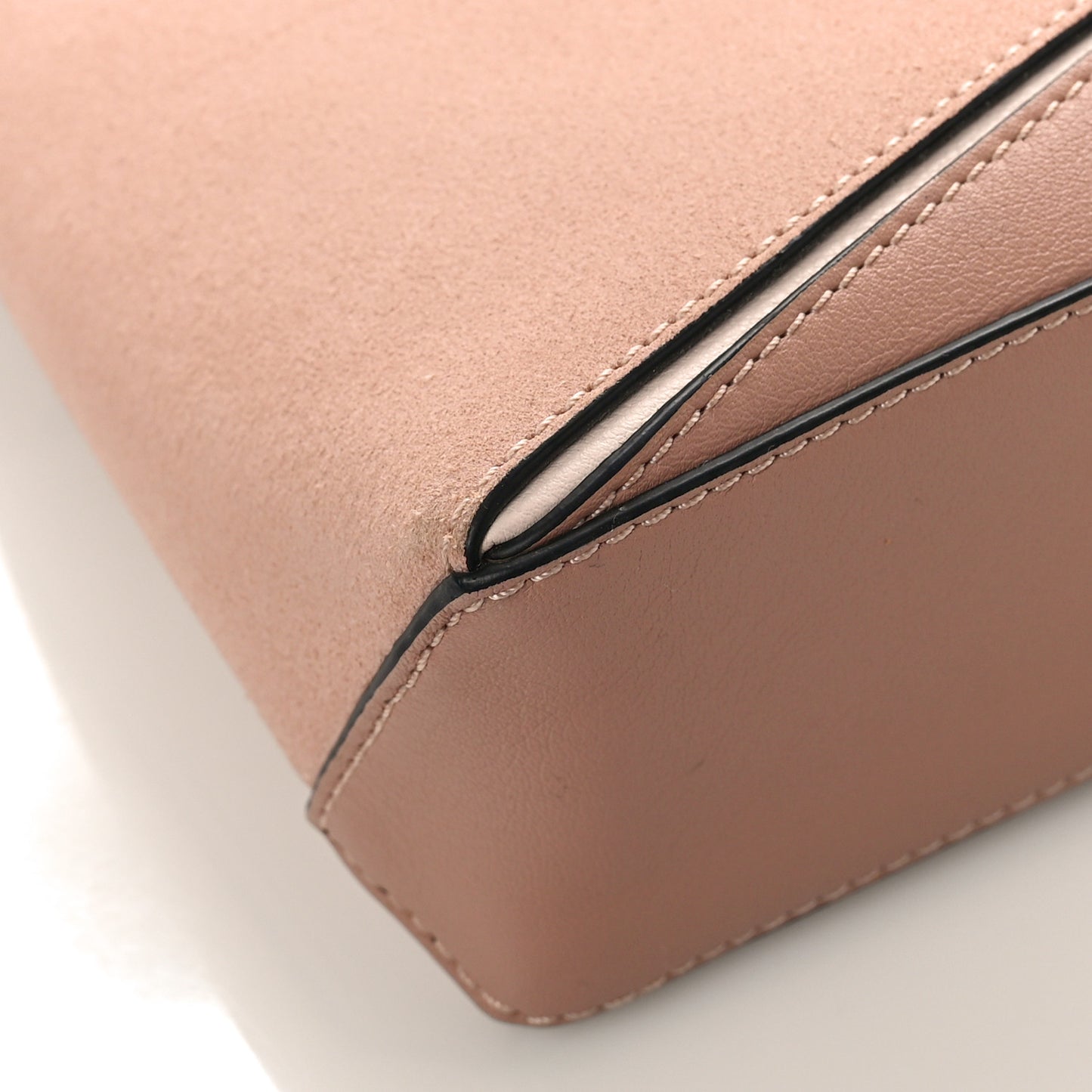 Calfskin Suede Mini Puzzle Crossbody Bag Blush