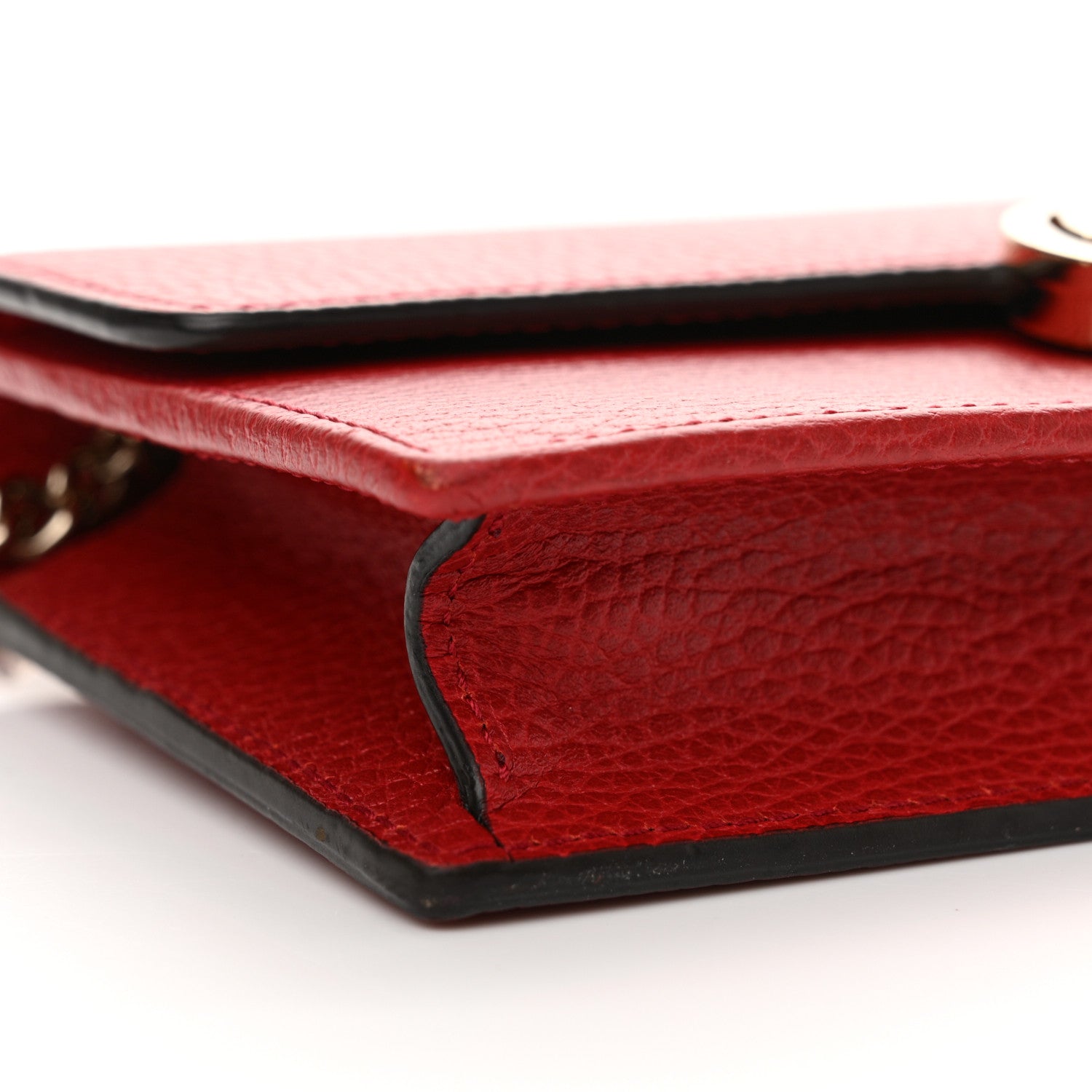 Gucci Dollar Calfskin Interlocking G Chain Wallet Red 9 of 12