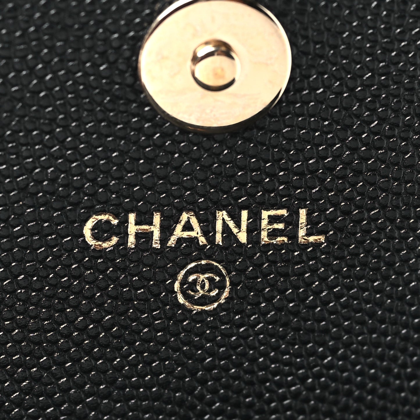Caviar Quilted Square Wallet On Chain WOC Black