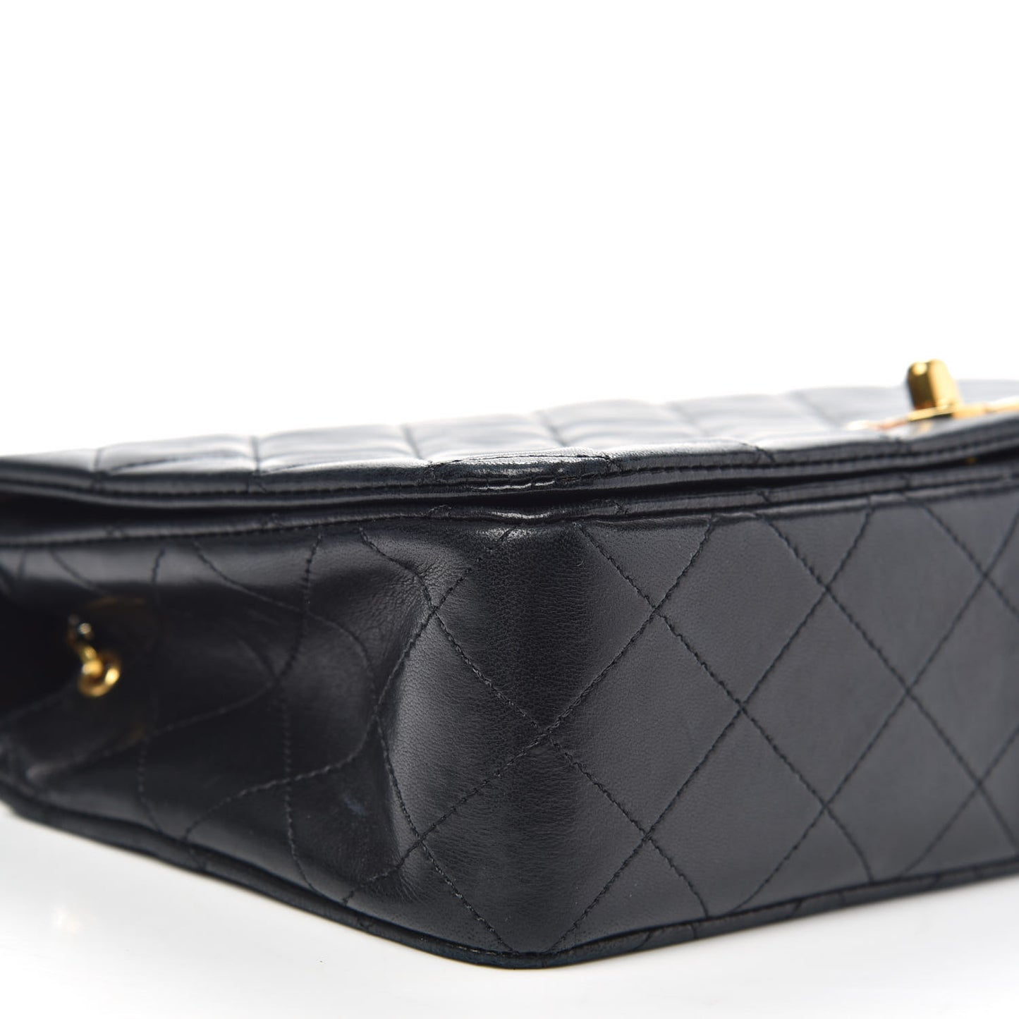 Lambskin Quilted Small Single Flap Bag Black