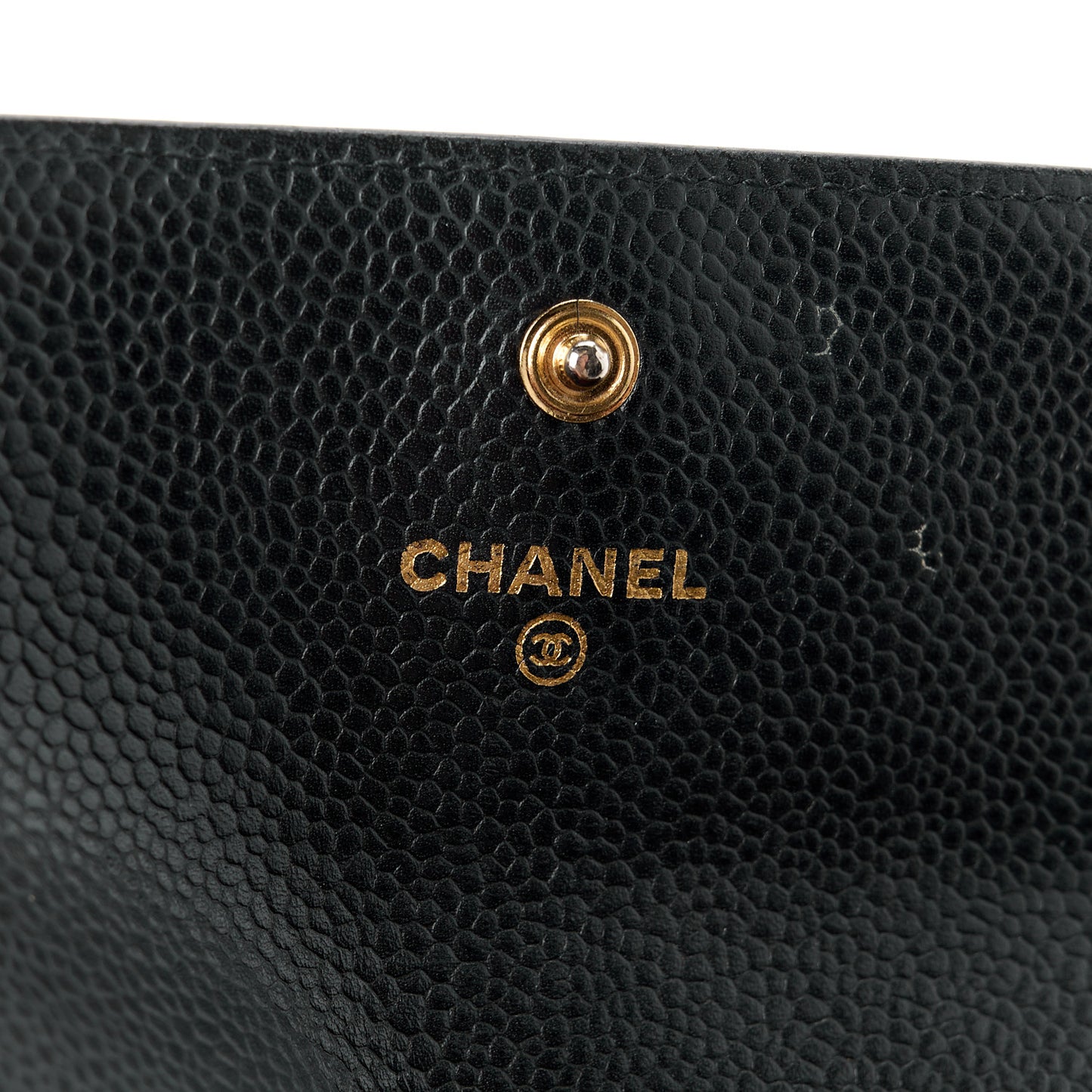 Caviar Quilted Long Flap Wallet Black